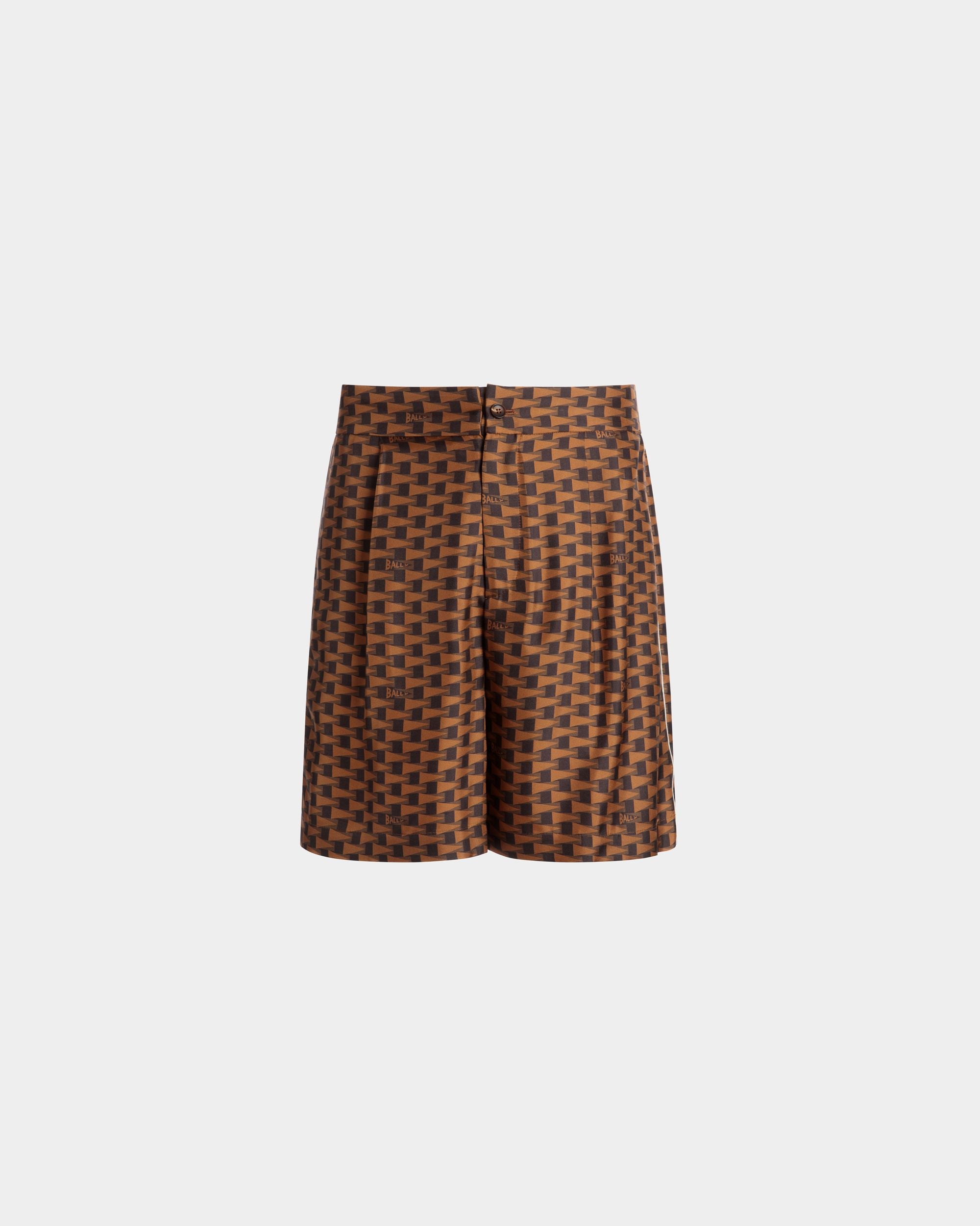 Shorts Pennant De Seda Marrón - Hombre - Bally - 01
