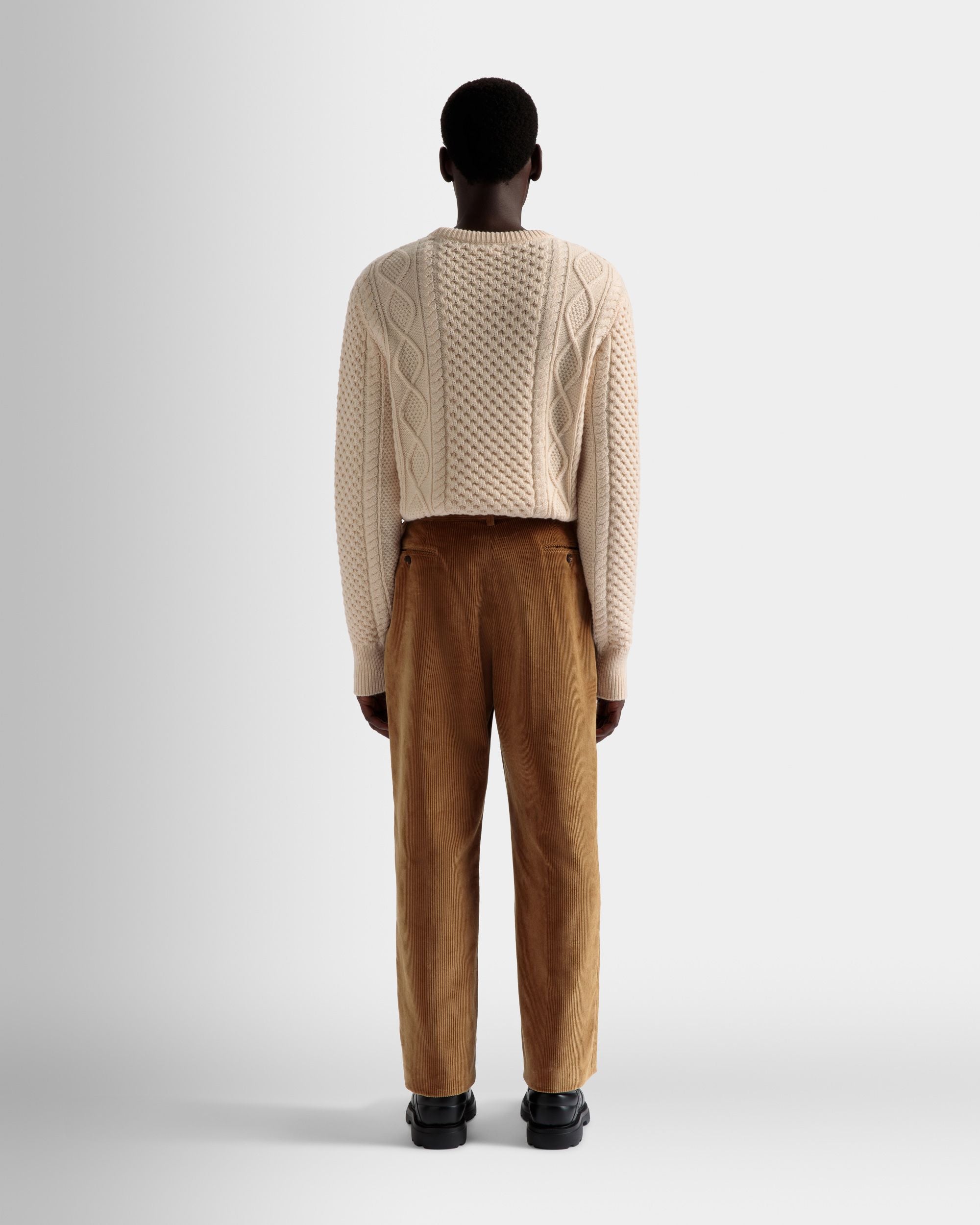 Corduroy Tailored Pants In Camel Cotton - Men's - Bally - 06