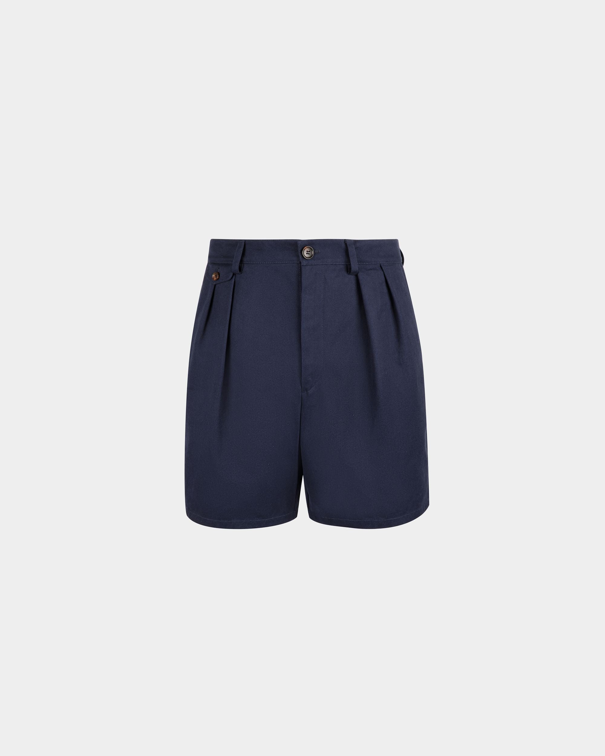Pantalón Corto De Algodón Azul Marino - Hombre - Bally - 01