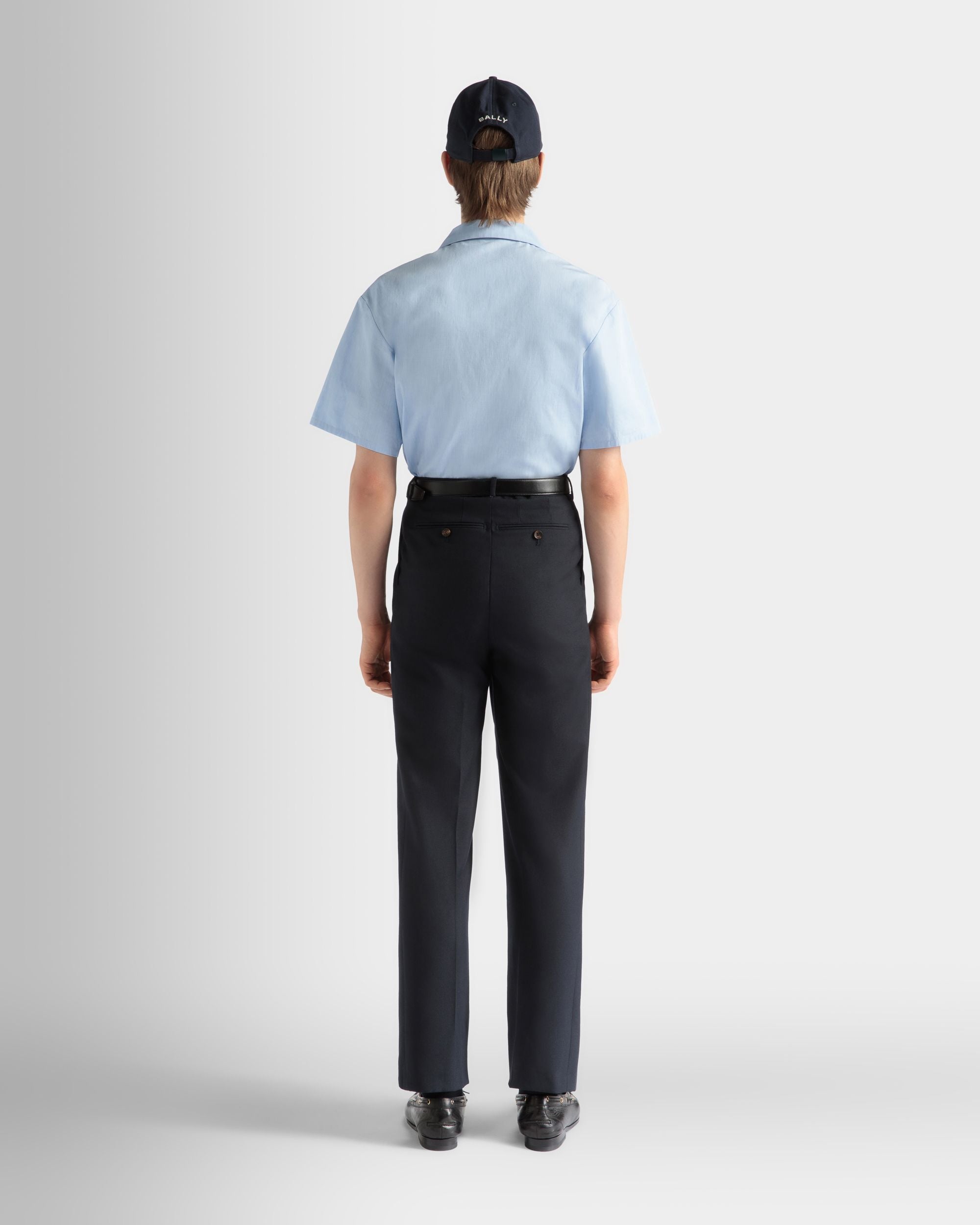 Pants in Navy Blue Wool Blend - Men's - Bally - 06