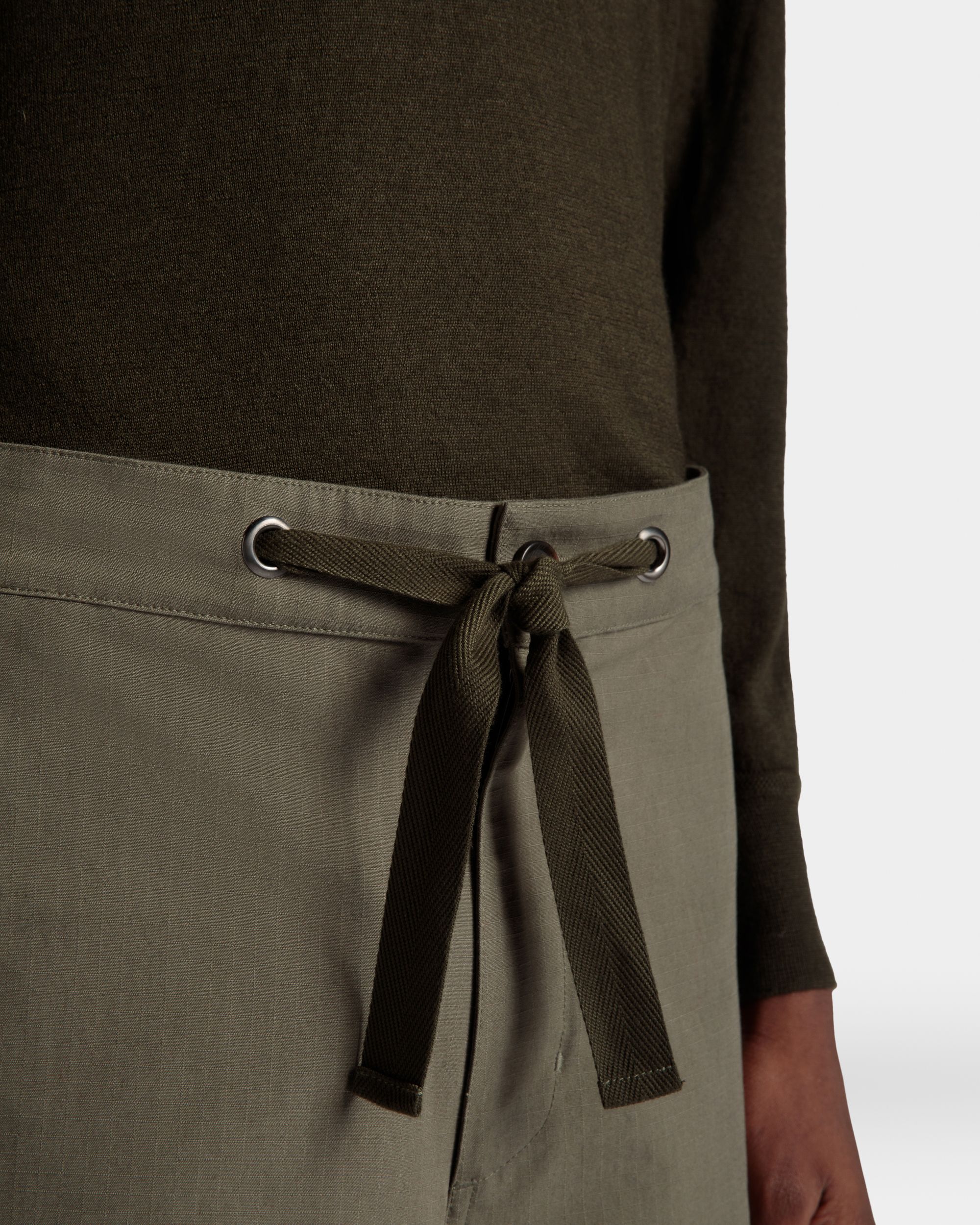 Adrien Brody Travel Collection Pants In Military Green Cotton - Men's - Bally - 04