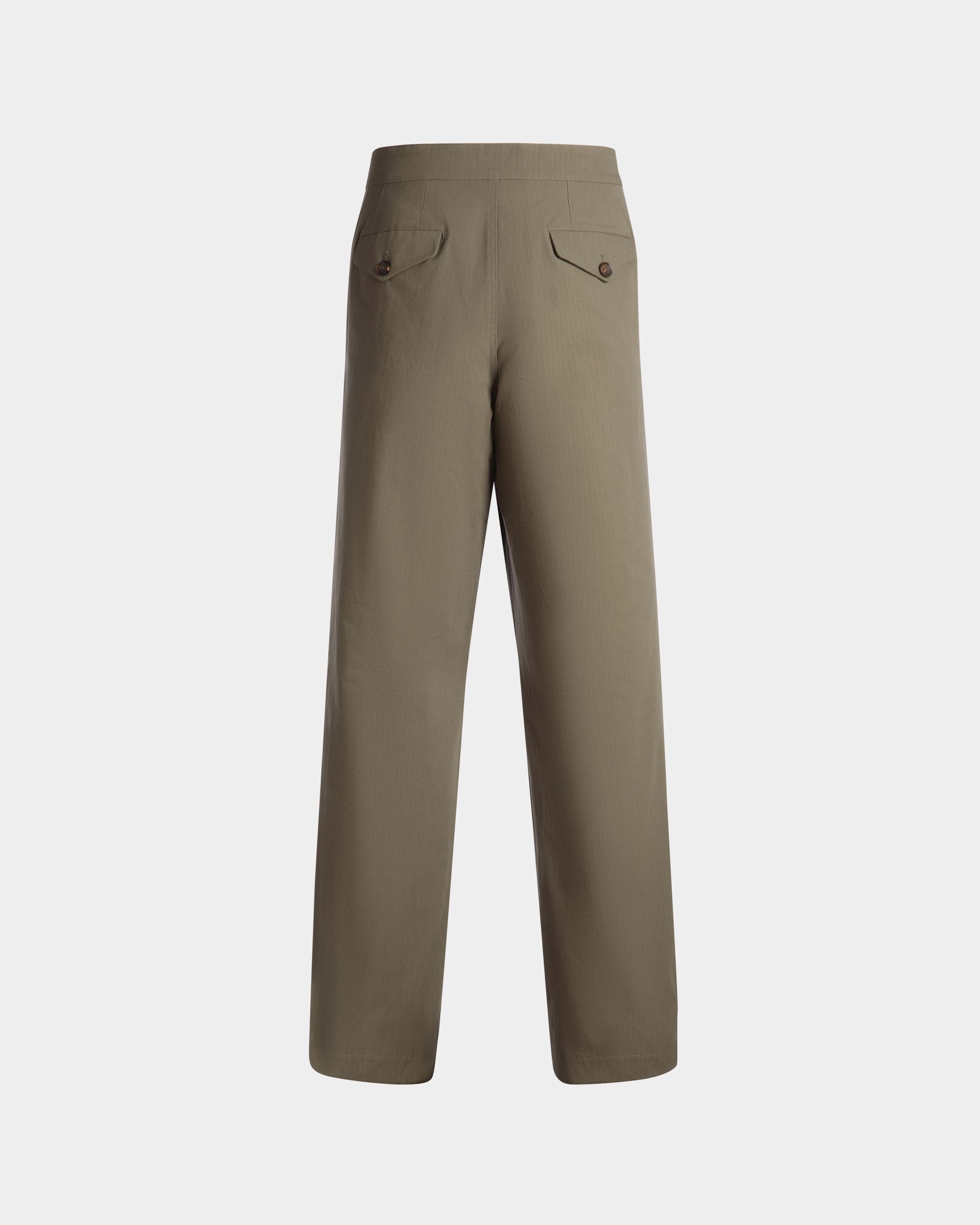 Adrien Brody Travel Collection Pants In Military Green Cotton - Men's - Bally - 09
