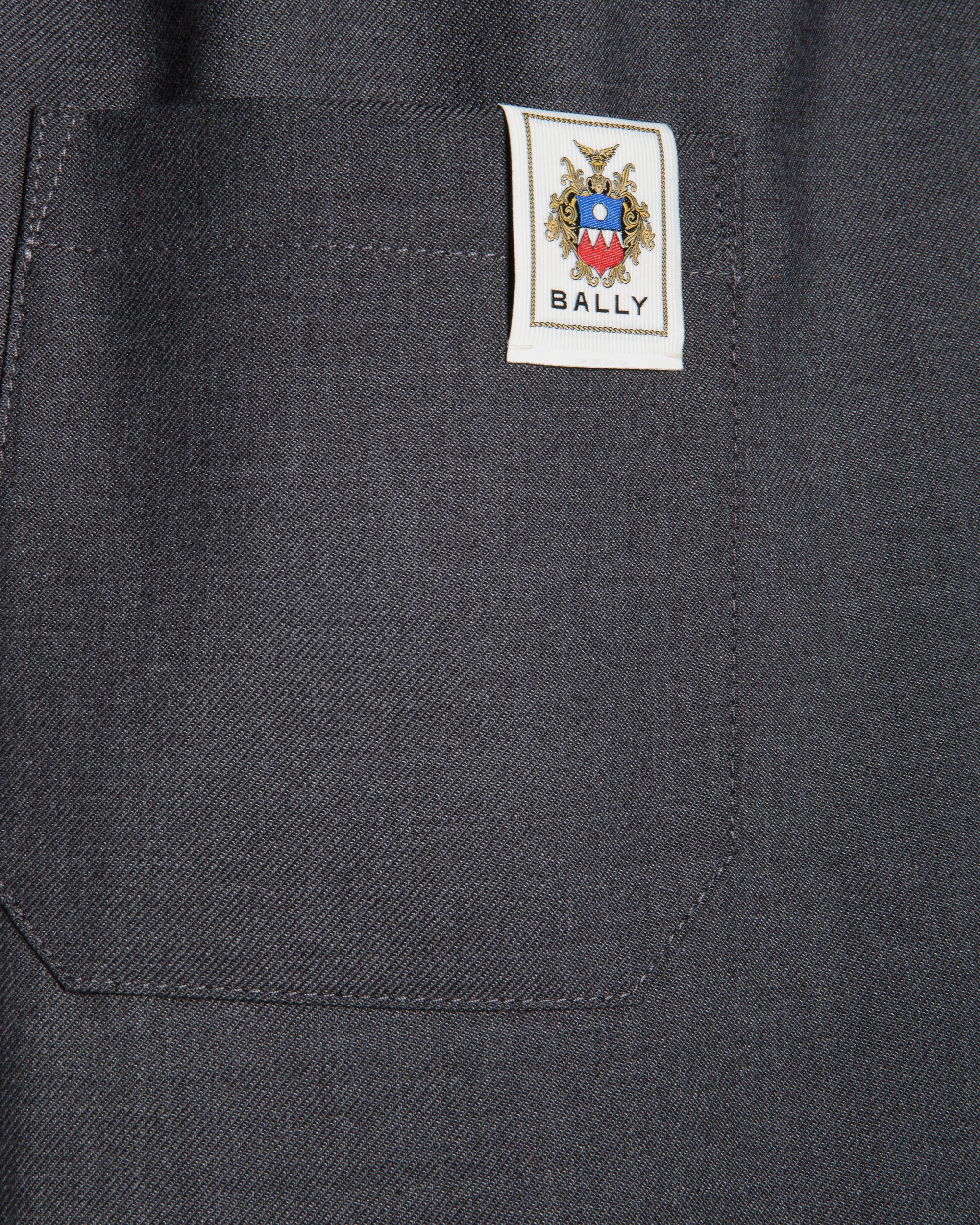 Loose Fit Pants in Dark Grey Wool Blend - Men's - Bally - 02