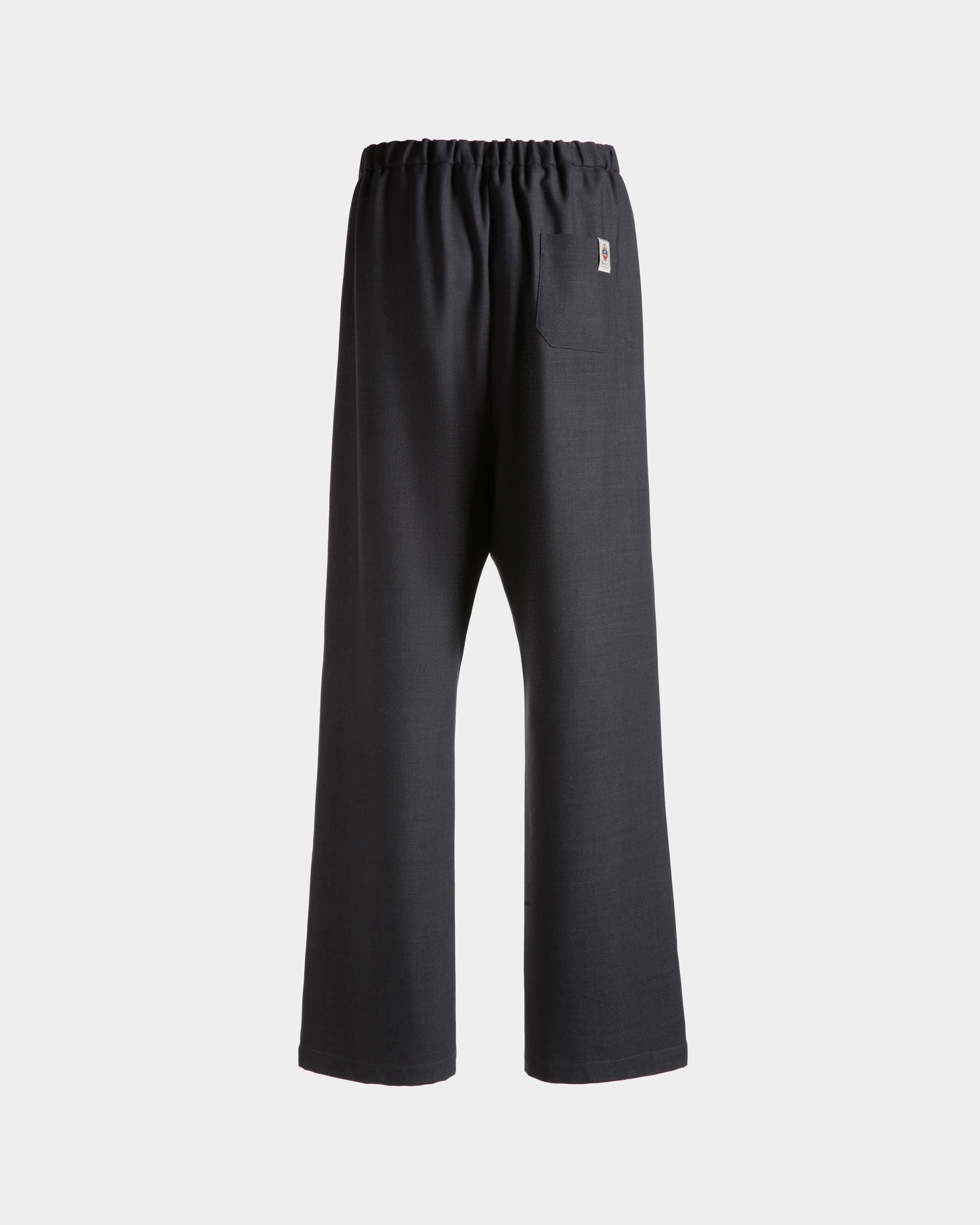 Loose Fit Pants in Dark Grey Wool Blend - Men's - Bally - 03