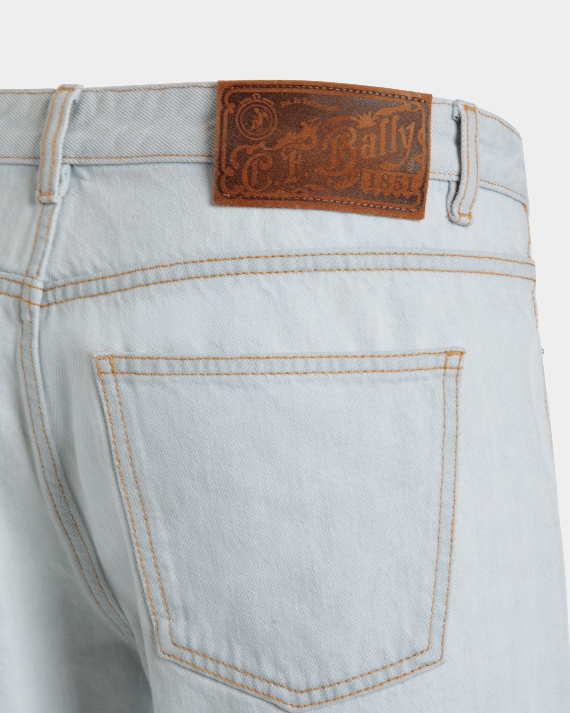 Flared Denim Pants in Light Blue Cotton - Men's - Bally - 02