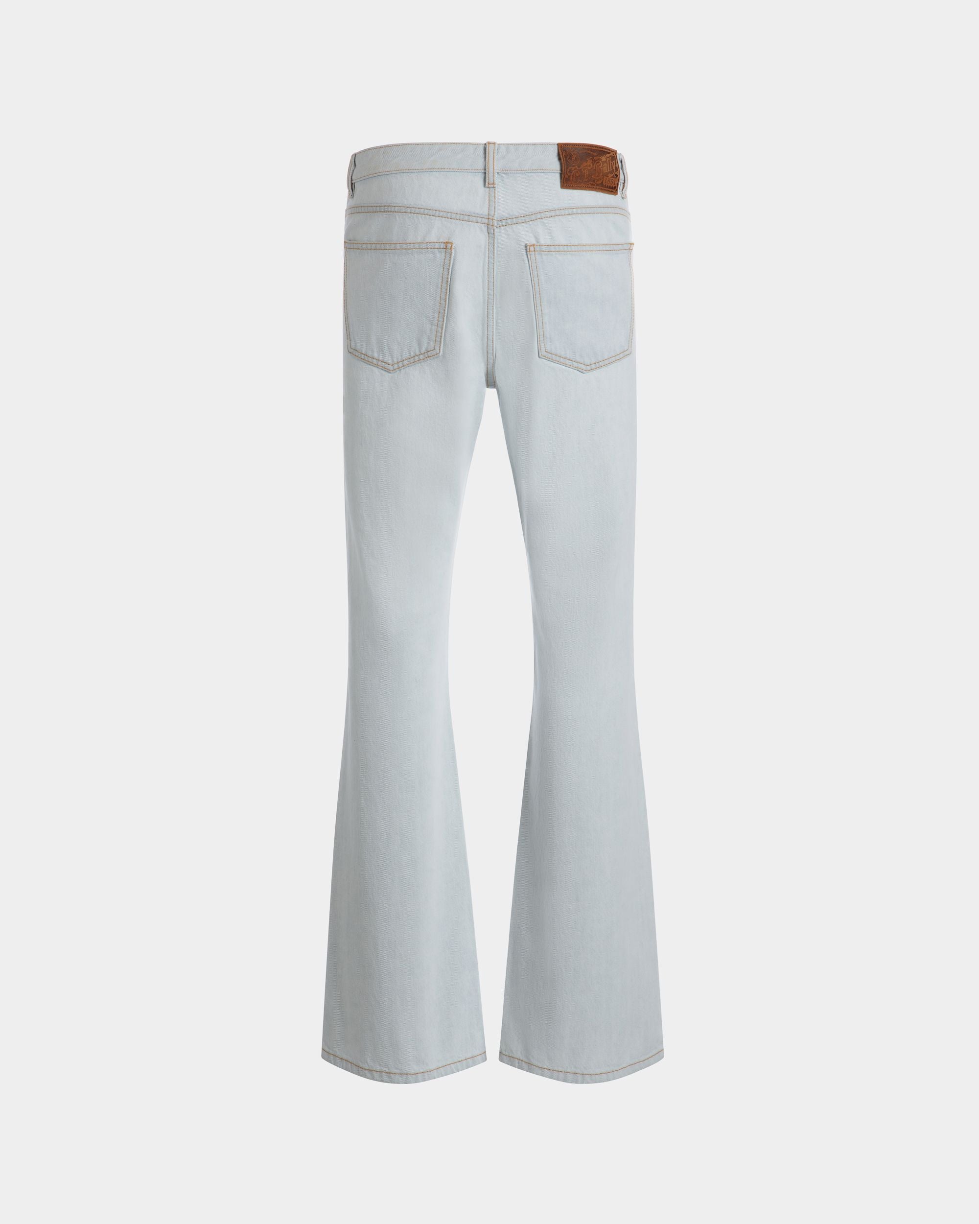 Flared Denim Pants in Light Blue Cotton - Men's - Bally - 03