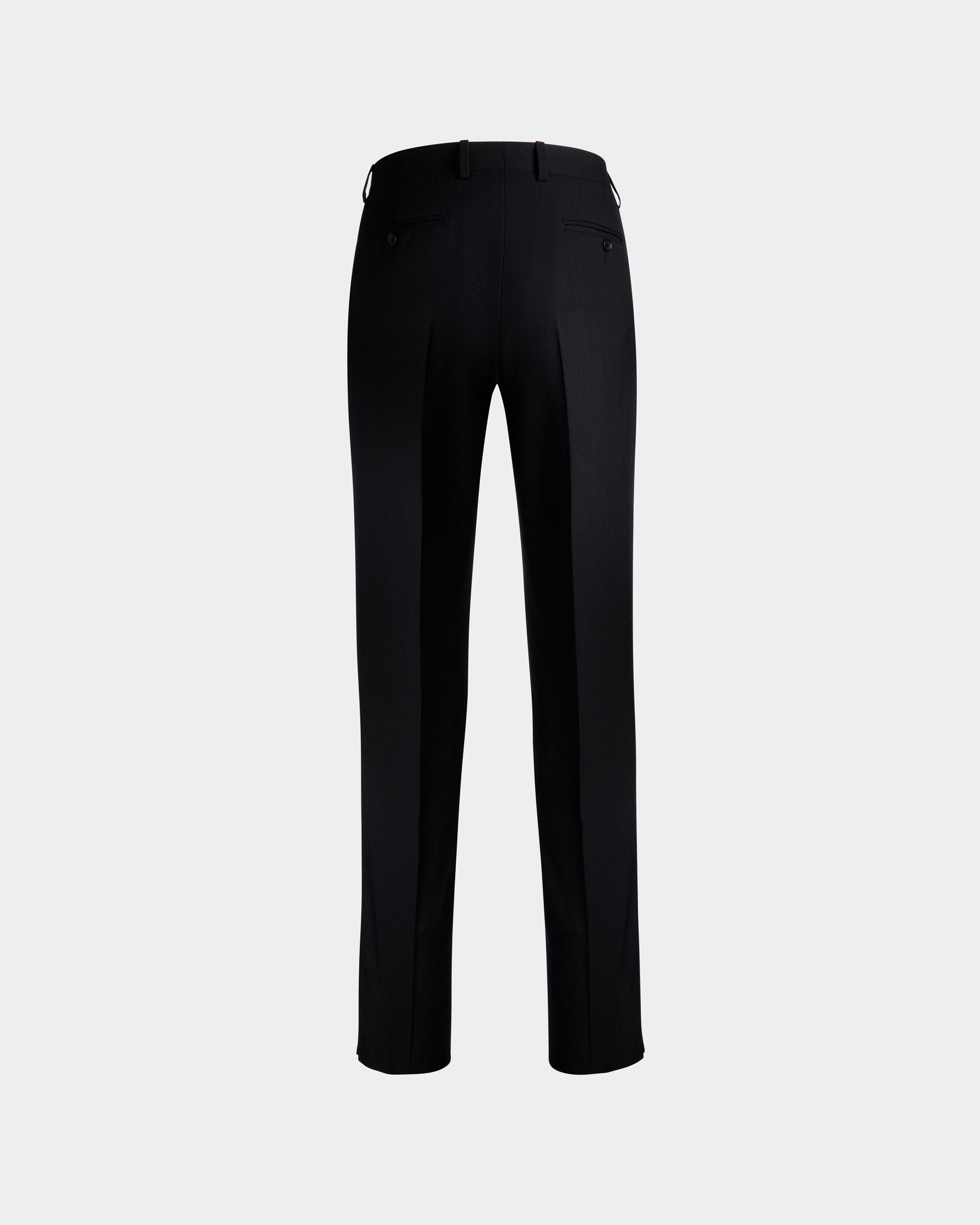 Adrien Brody Travel Collection Pleated Pants In Navy Blue Wool - Men's - Bally - 09