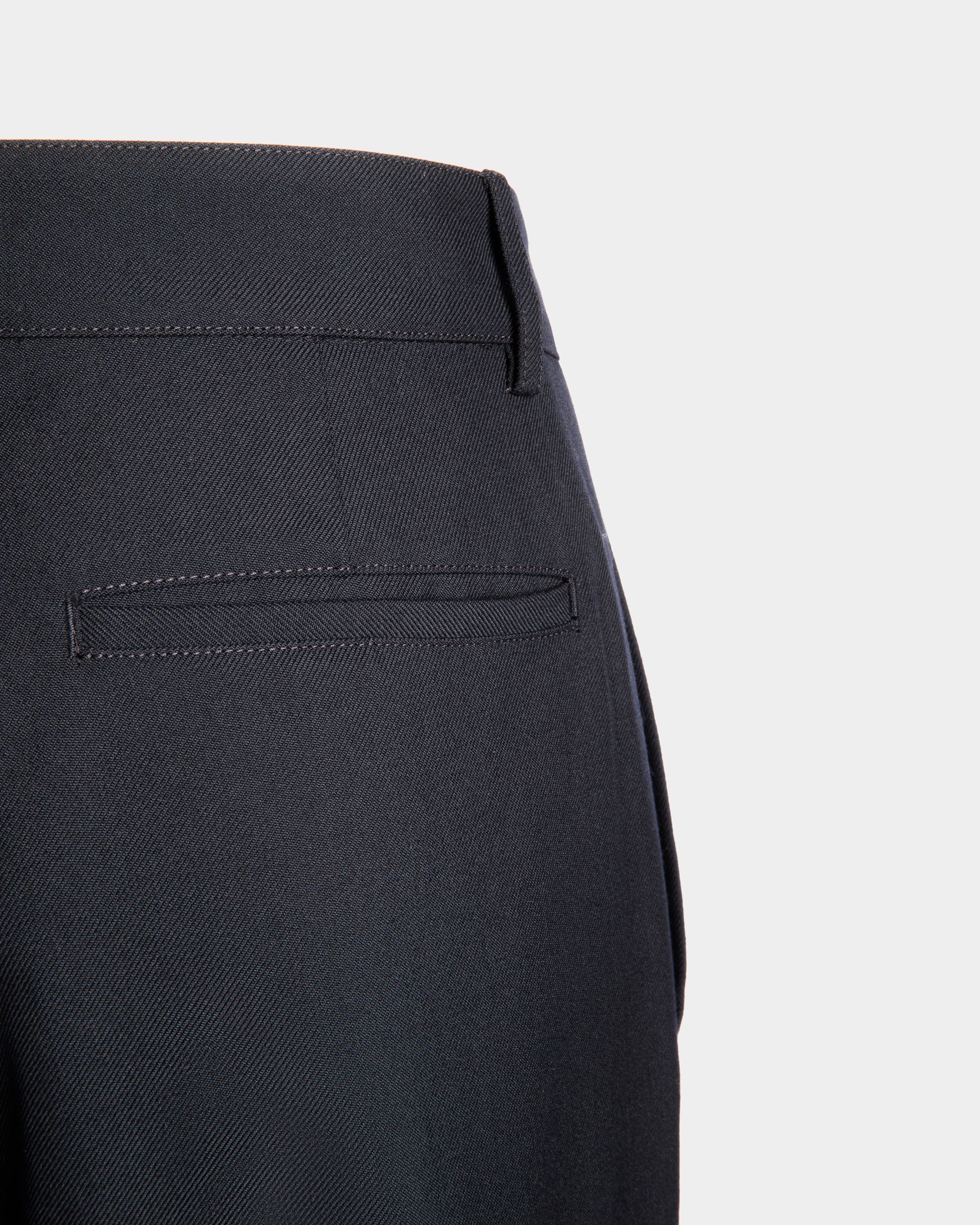 Adrien Brody Travel Collection Chino Pants In Navy Blue Wool Blend - Men's - Bally - 06