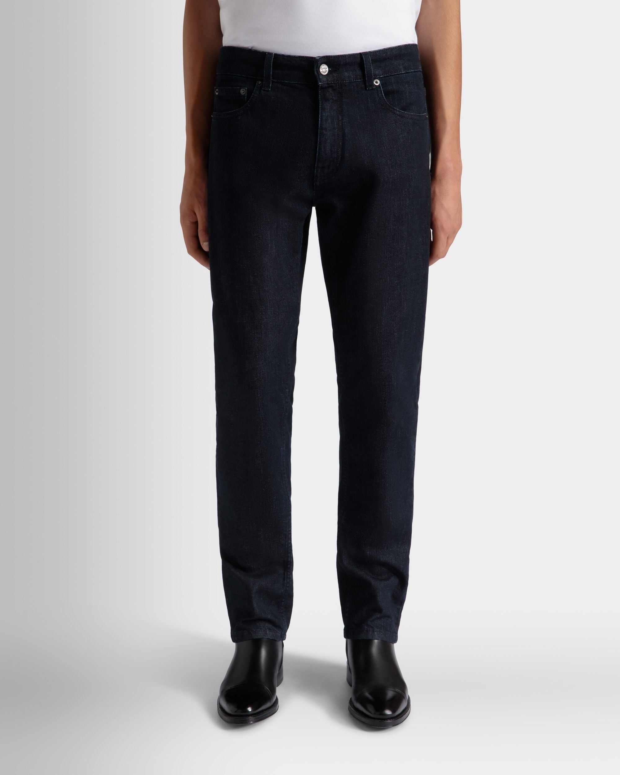 Adrien Brody Travel Collection Denim Pants In Navy Blue Mix Cotton - Men's - Bally - 03