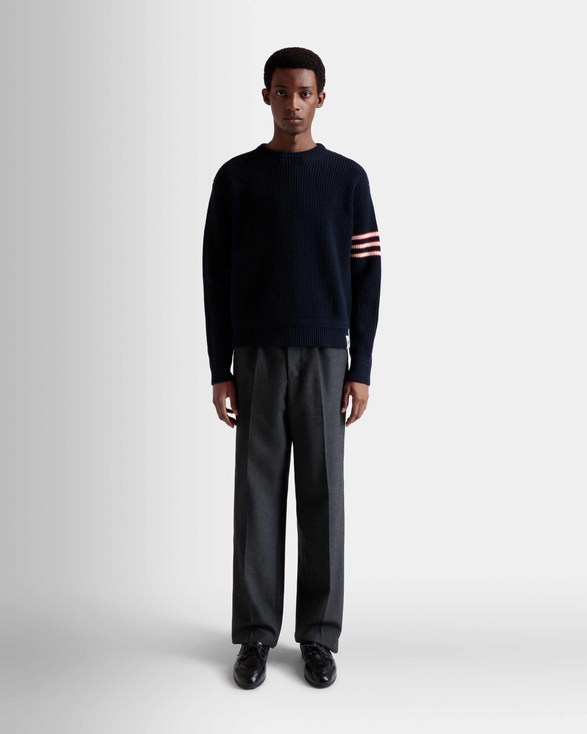 Pantalón De Sastrería De Mezcla De Lana Gris Oscuro - Hombre - Bally - 02
