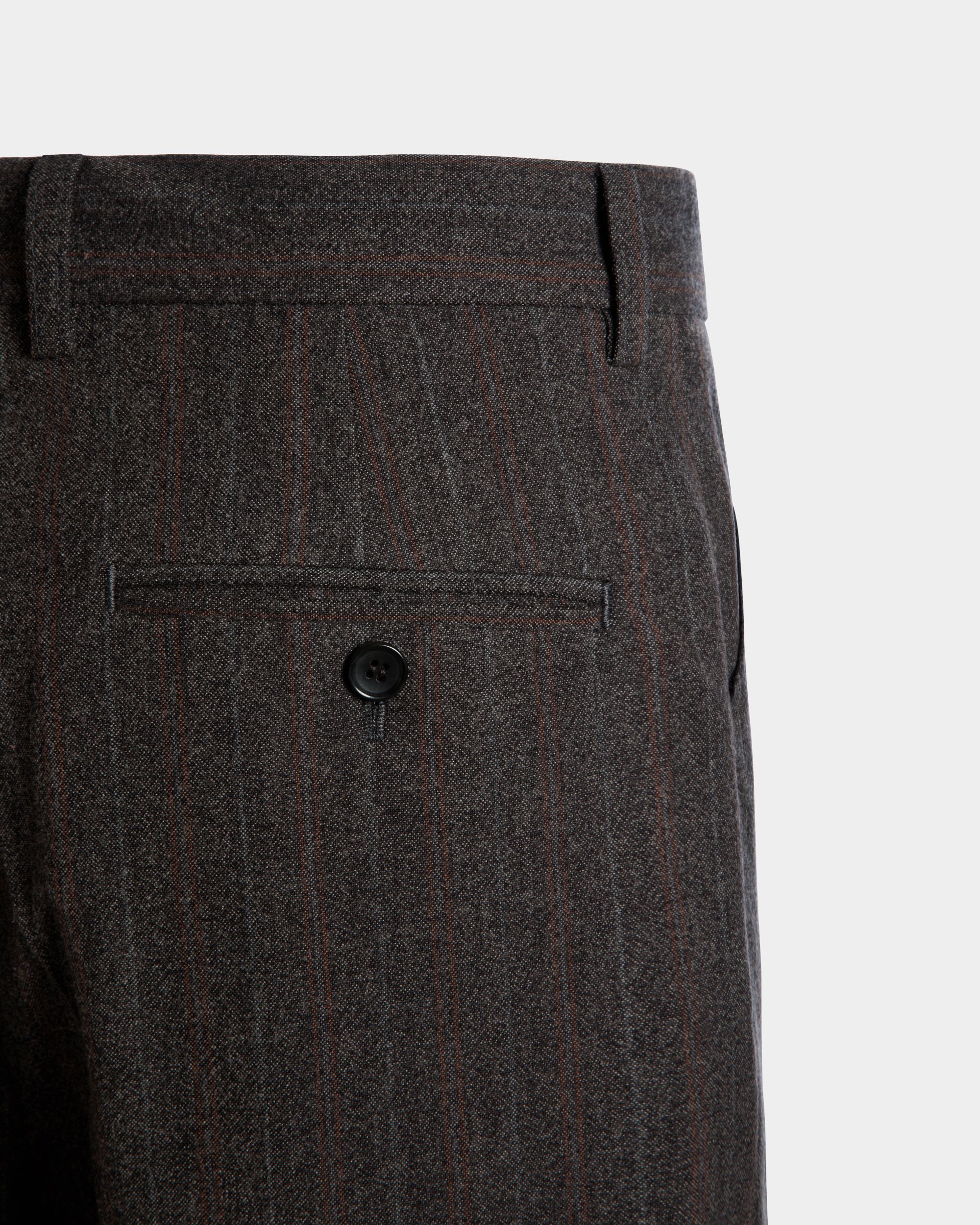 Tailored Pants With a Pinstripe Pattern in Grey Wool Blend - Men's - Bally - 02