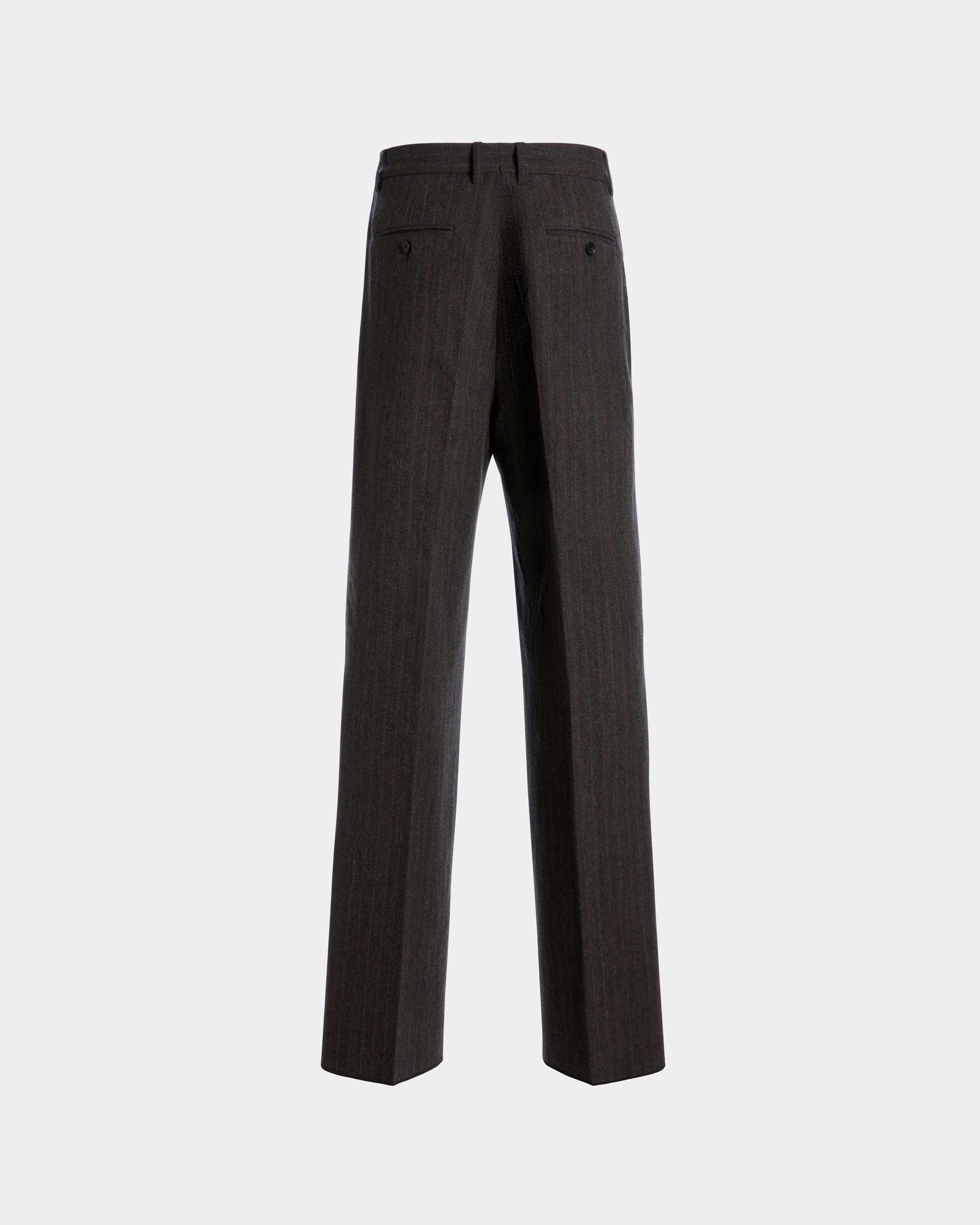 Tailored Pants With a Pinstripe Pattern in Grey Wool Blend - Men's - Bally - 03