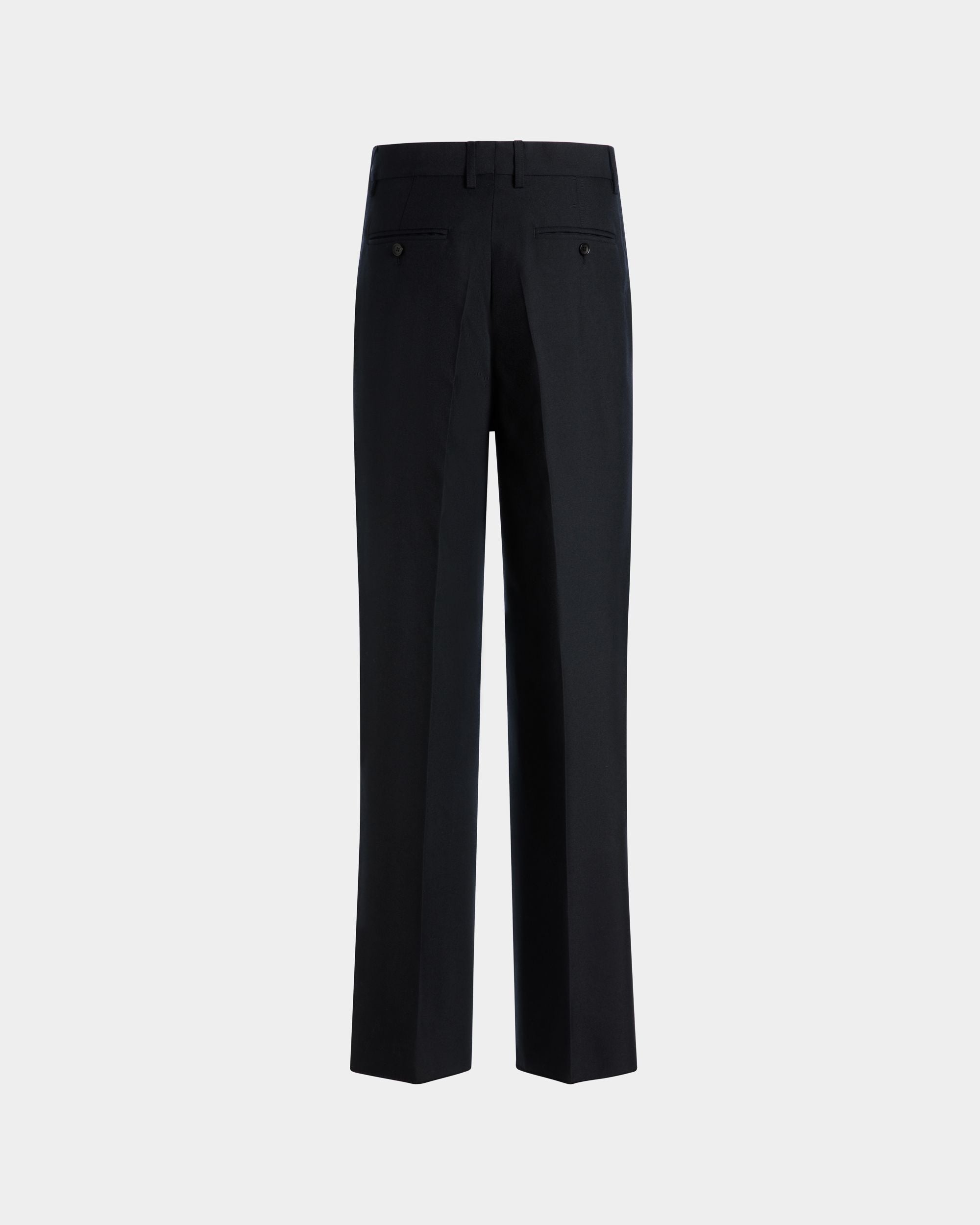 Tailored Pants in Navy Blue Wool Blend - Men's - Bally - 07