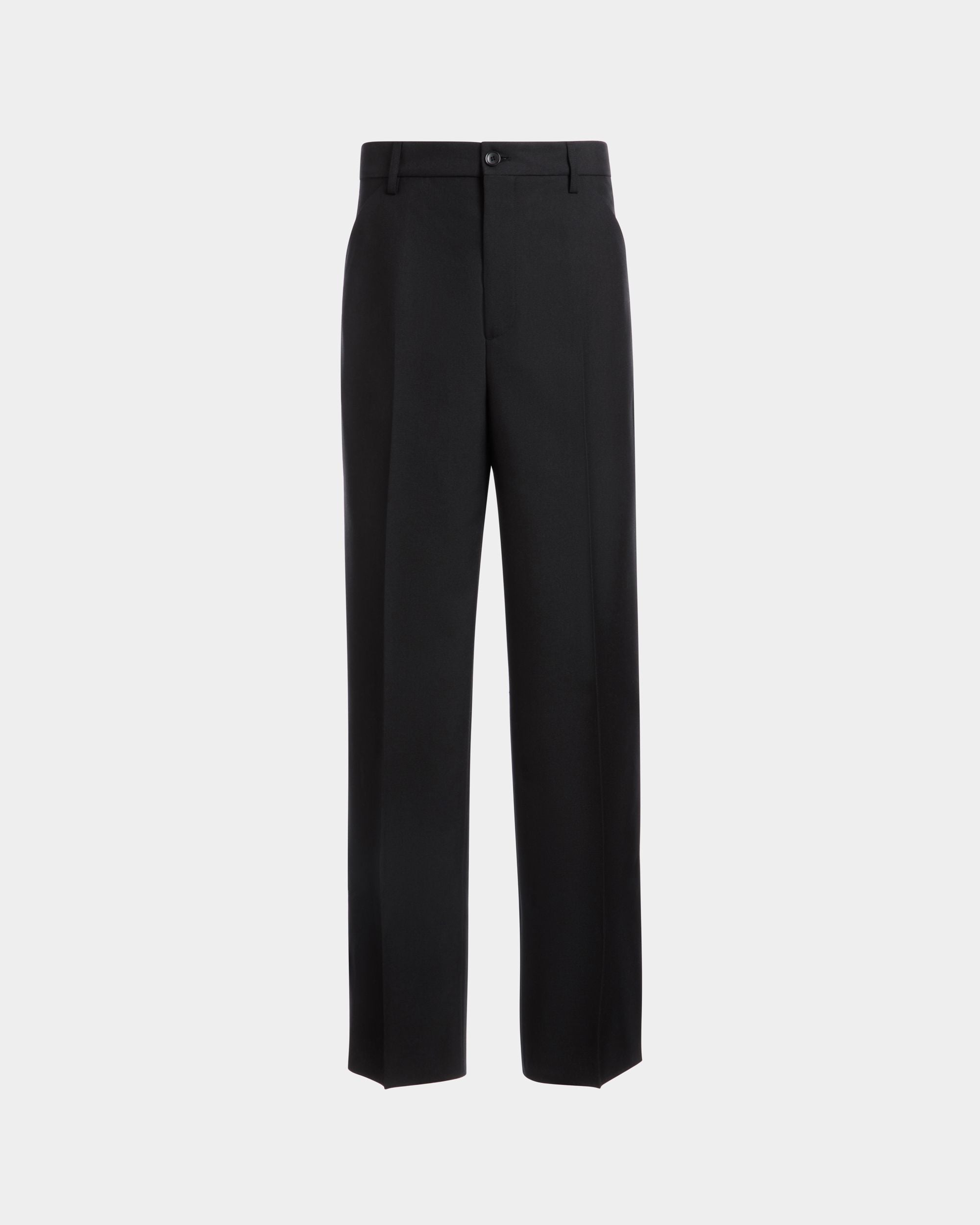 Tailored Pants in a Black Wool Blend - Men's - Bally - 01