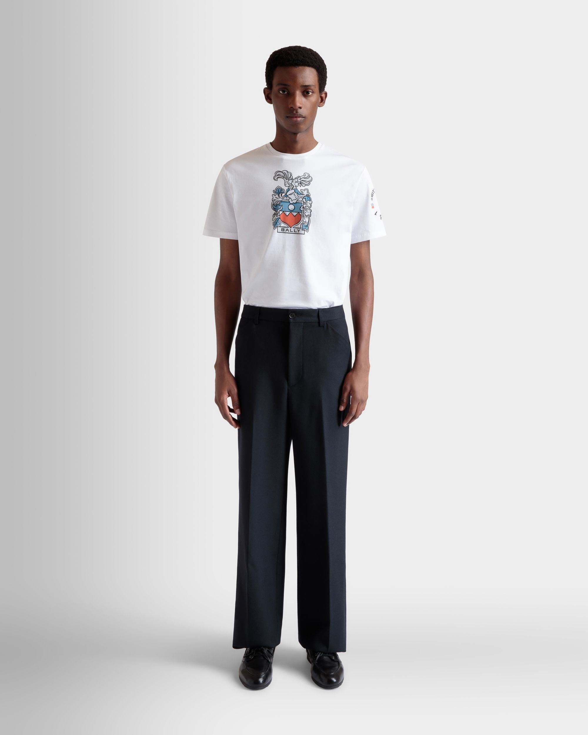 Pantalón Acampanado De Lana Navy Blue - Hombre - Bally - 02