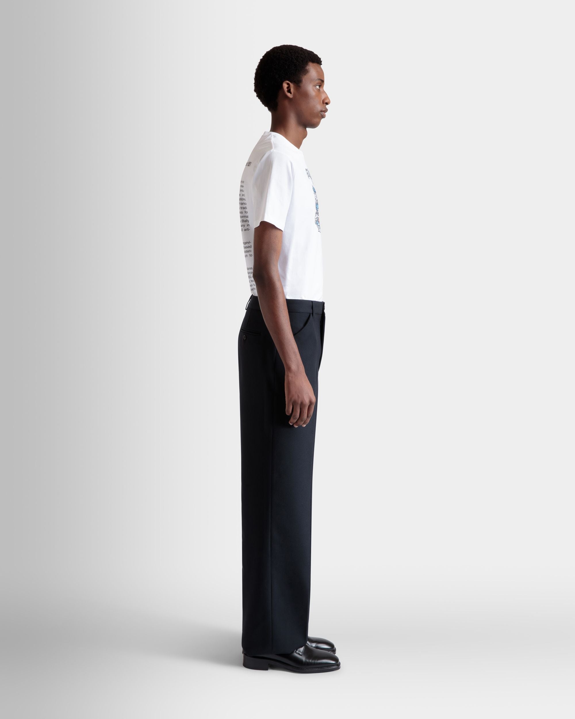 Pantalón Acampanado De Lana Navy Blue - Hombre - Bally - 05