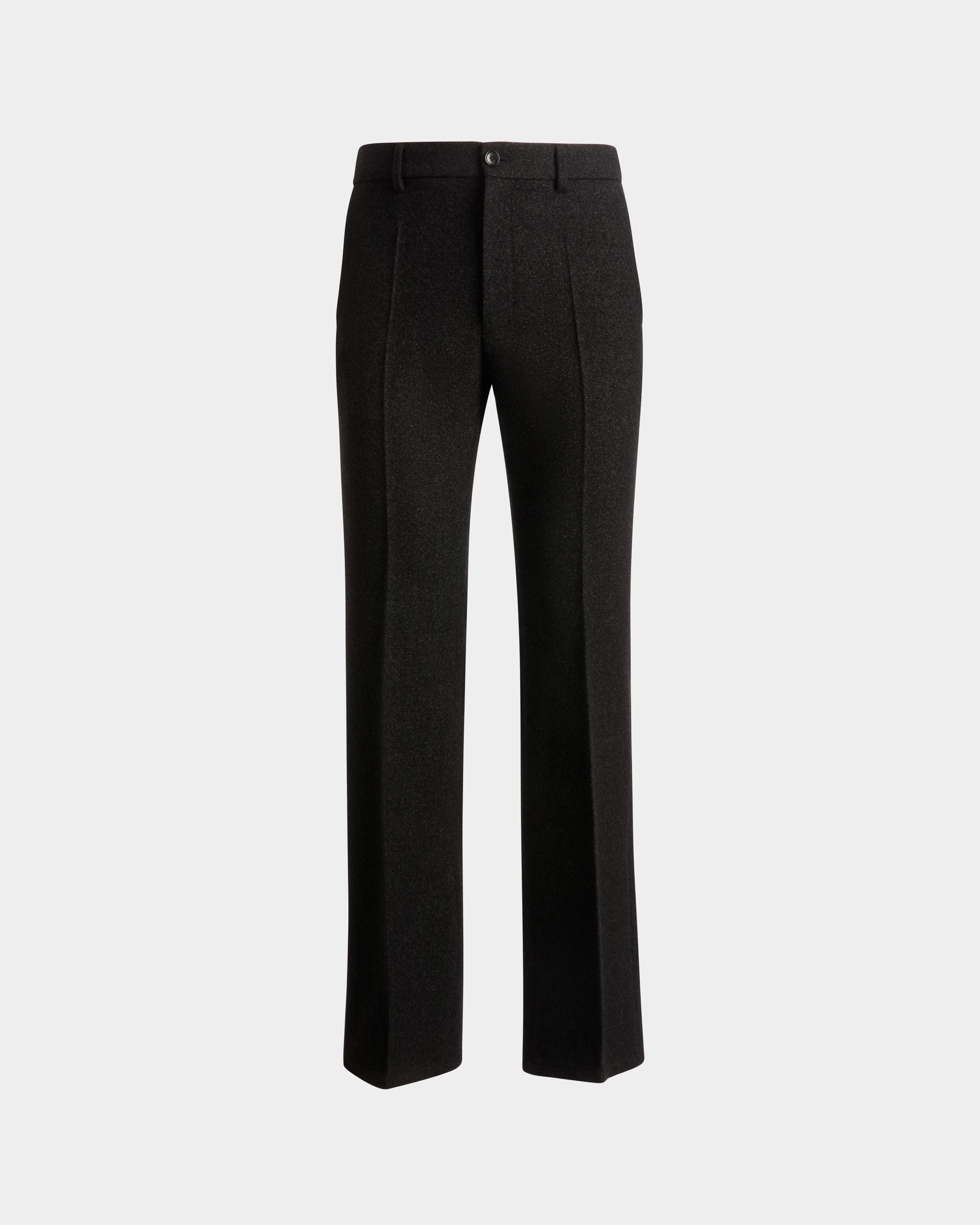 Pantalón Con Pinzas De Lana Gris Oscuro - Hombre - Bally - 01