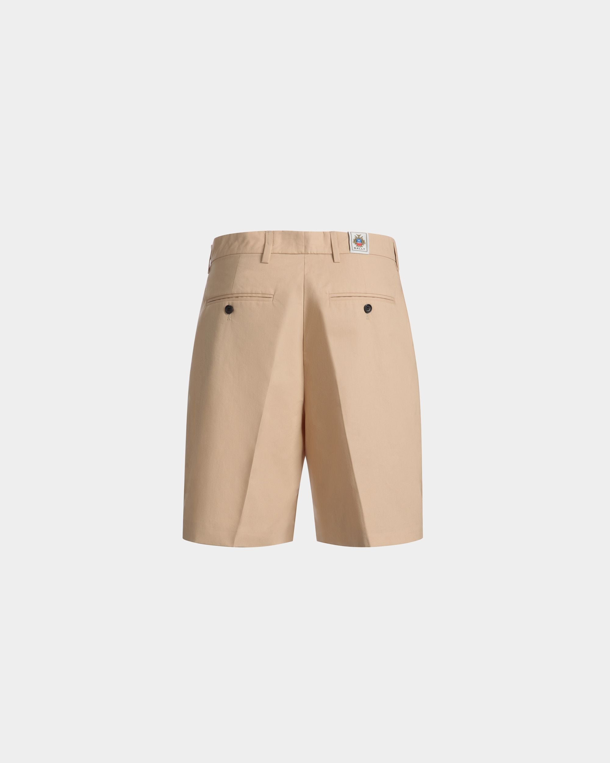 Pleated Shorts in Cream Cotton Blend - Men's - Bally - 03