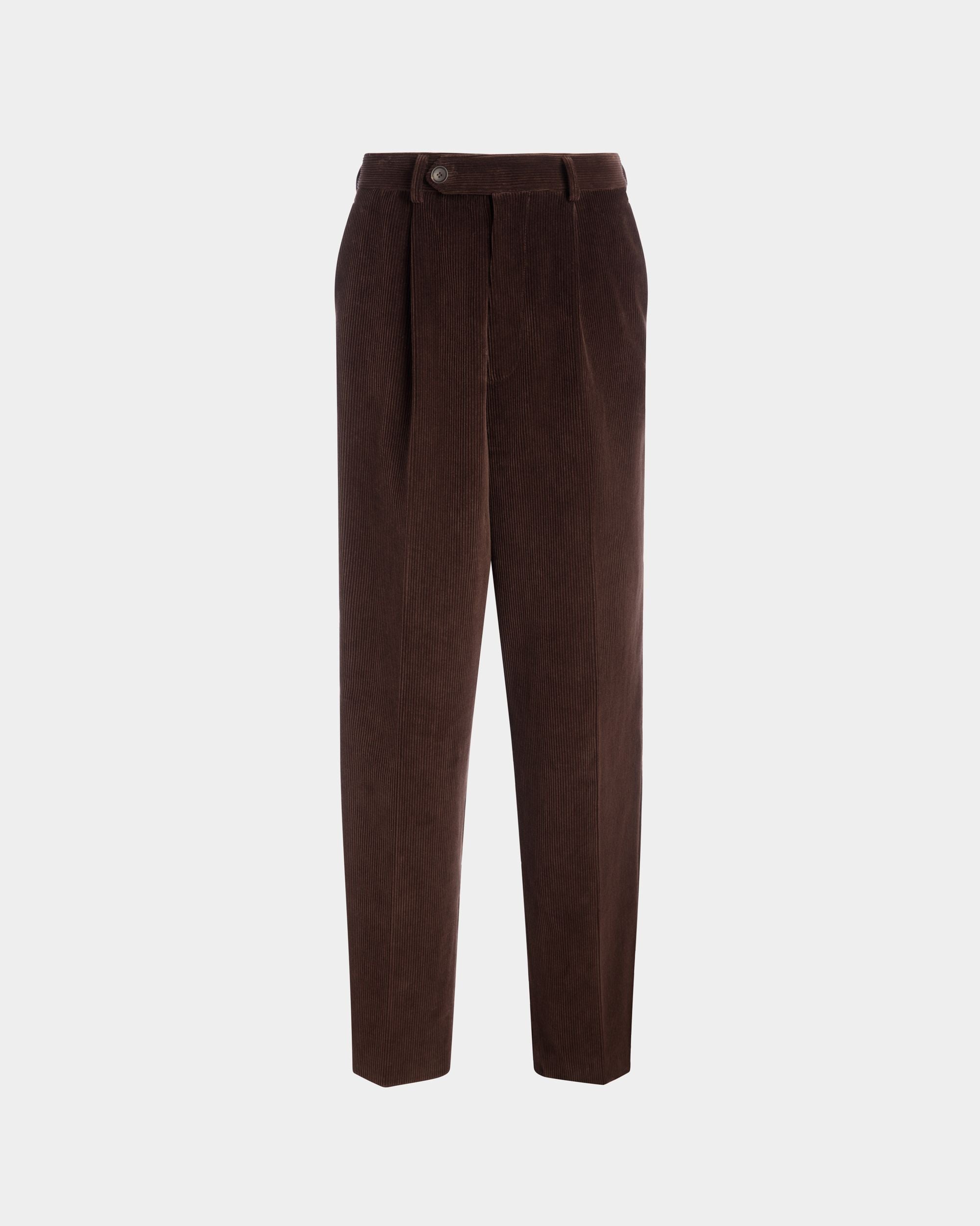 Pantalón Con Pinzas De La Cápsula Winter De Pana Ébano - Hombre - Bally - 01