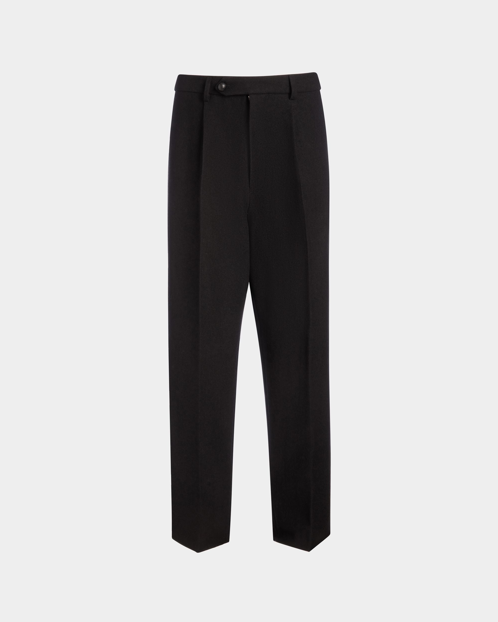 Pantalón Con Pinzas De La Cápsula Winter De Mezcla De Lana Negra - Hombre - Bally - 01