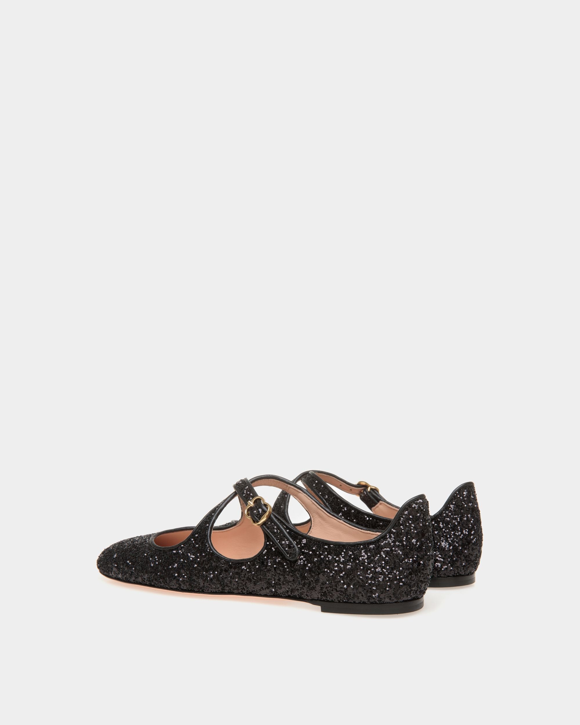 Ballyrina Flat In Black Glitter - Women's - Bally - 03