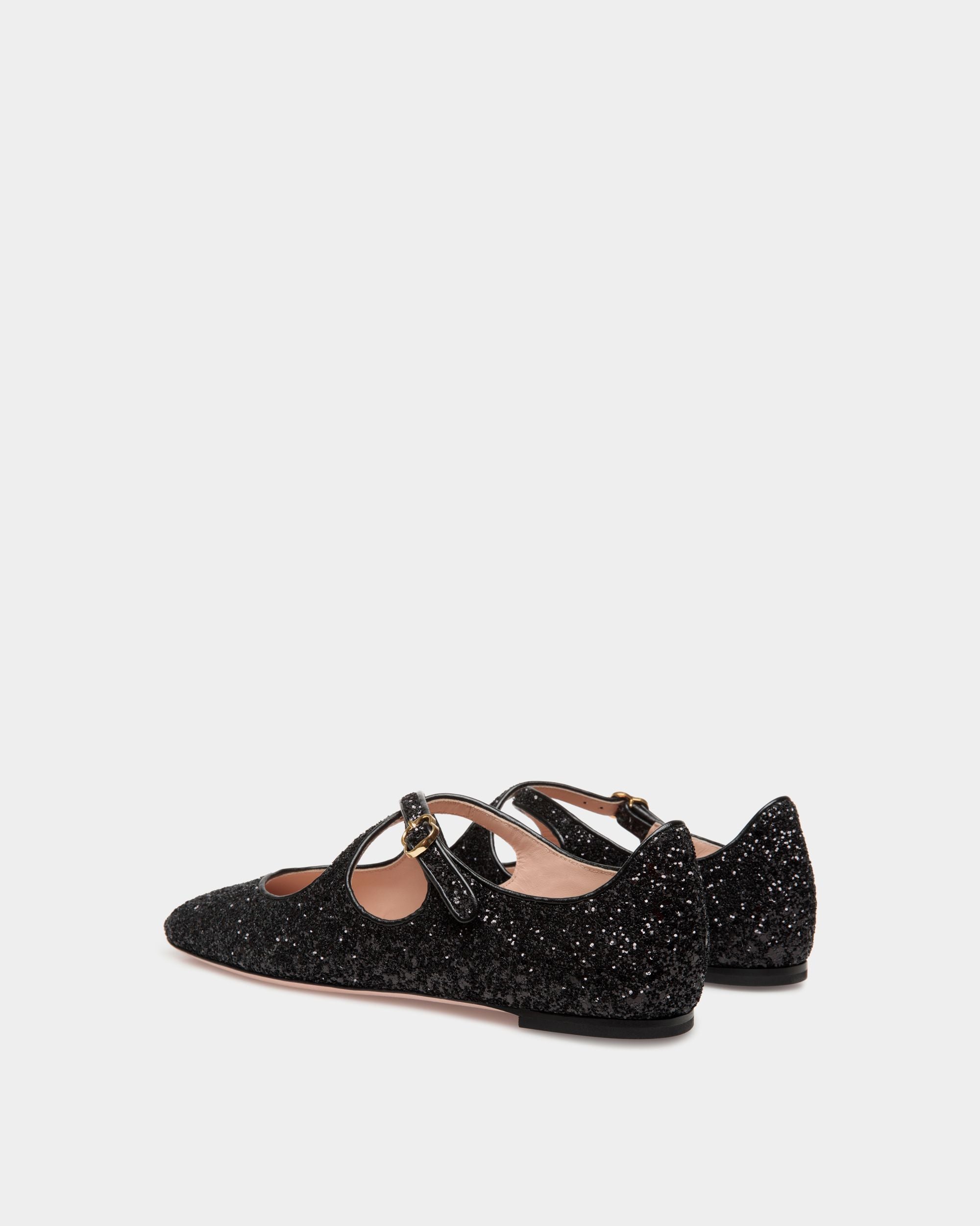 Ballyrina Flat in Black Glitter - Women's - Bally - 03