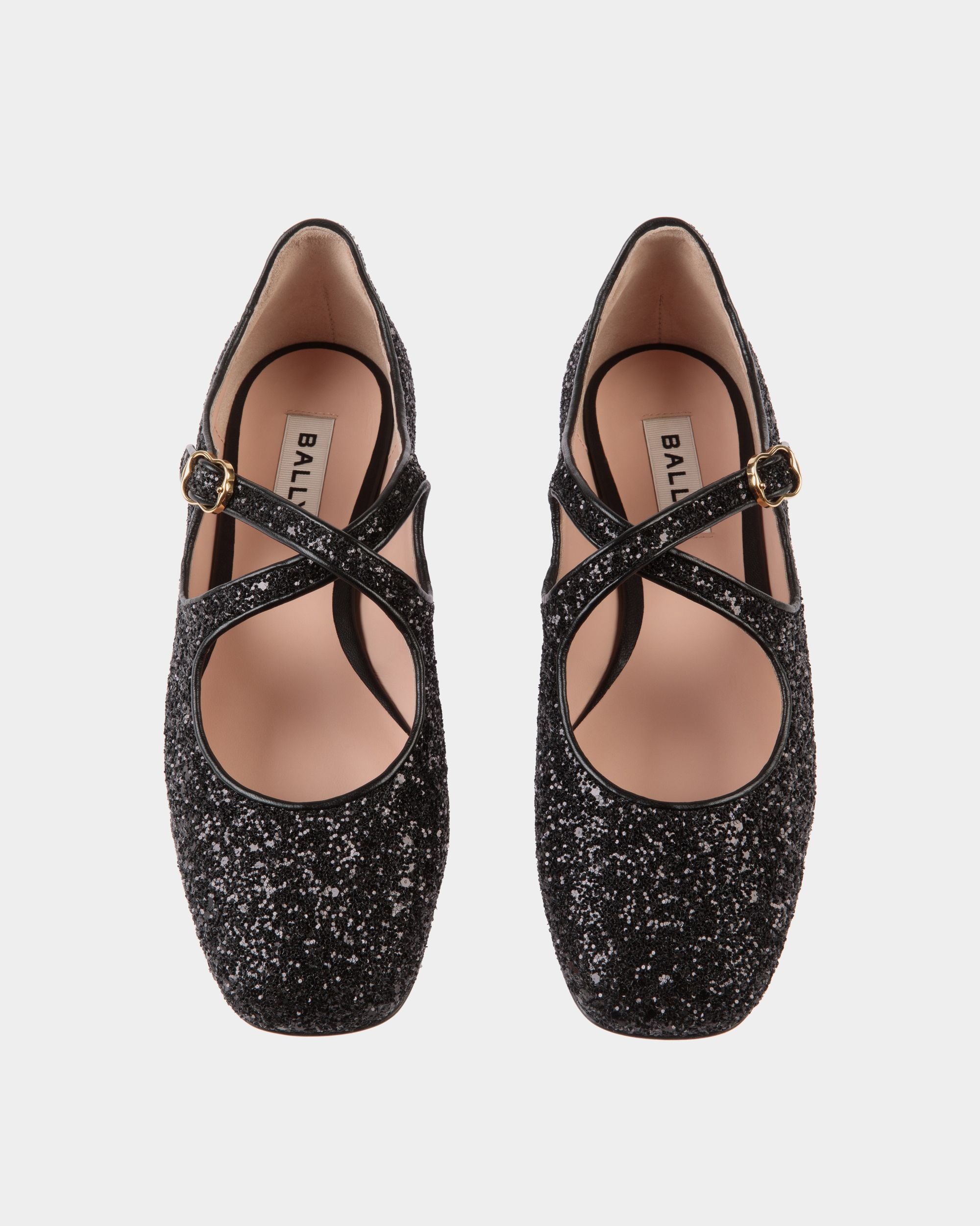 Ballyrina Flat in Black Glitter - Women's - Bally - 04