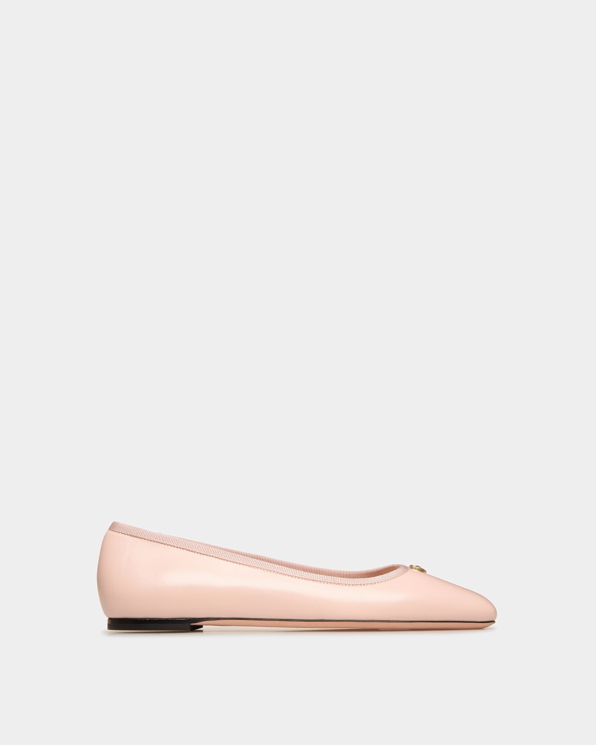 Ballyrina Flat In Light Pink Nappa Leather - Women's - Bally - 01
