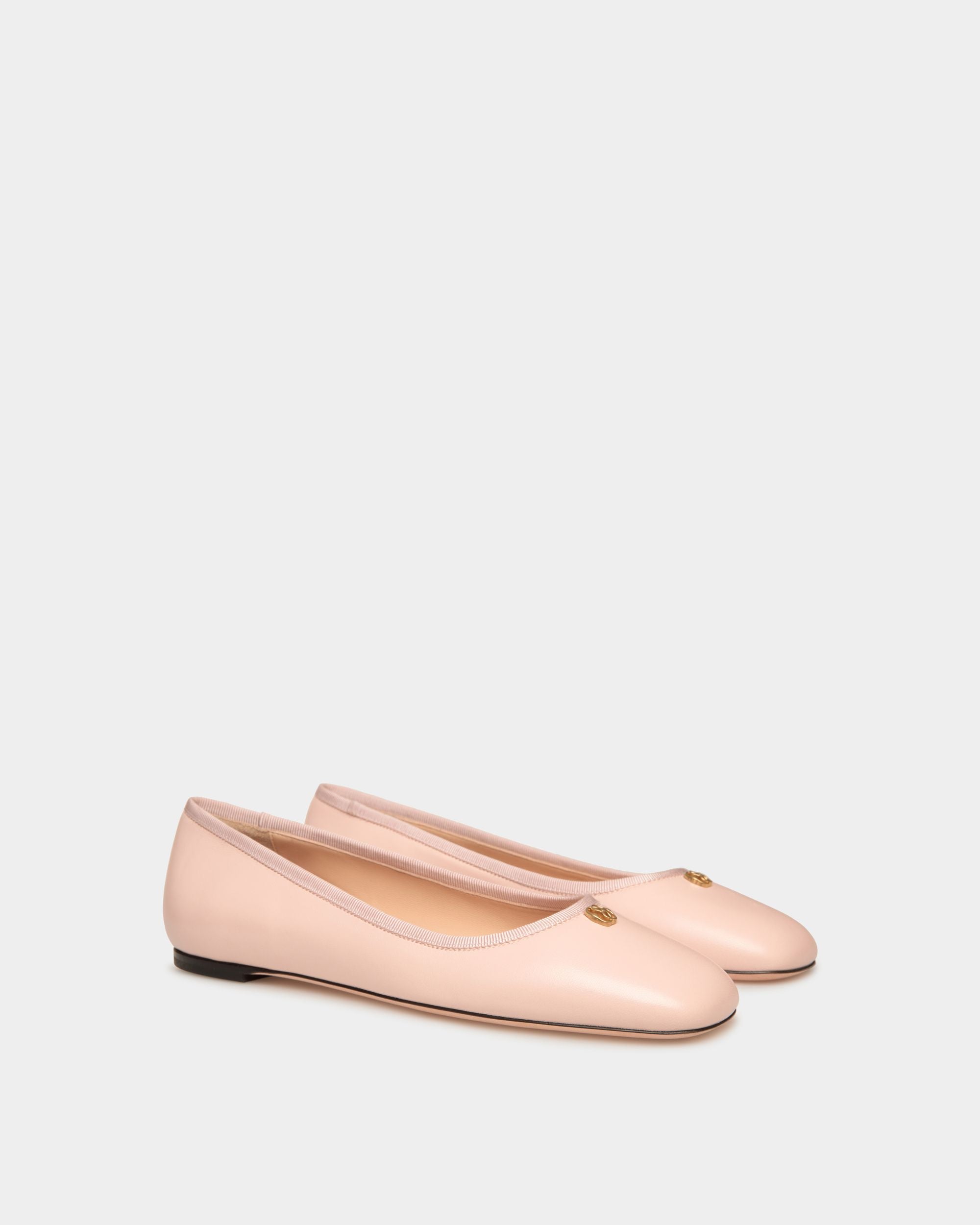 Ballyrina Flat In Light Pink Nappa Leather - Women's - Bally - 02