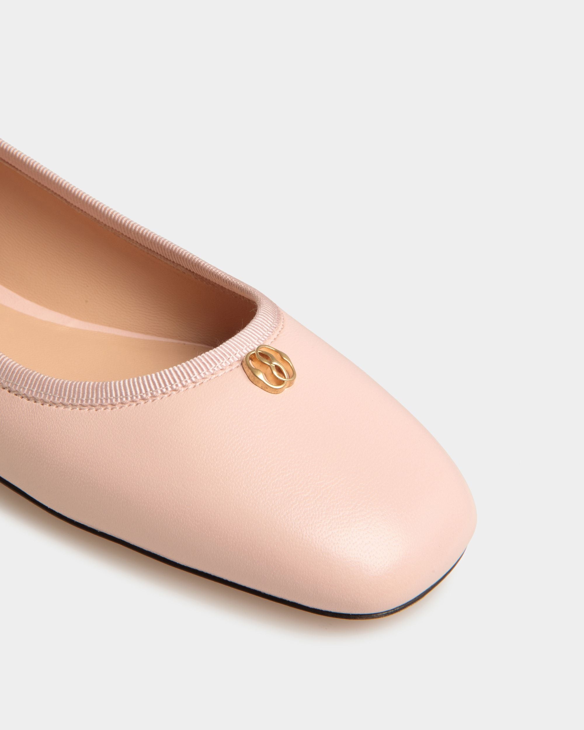 Ballyrina Flat In Light Pink Nappa Leather - Women's - Bally - 04