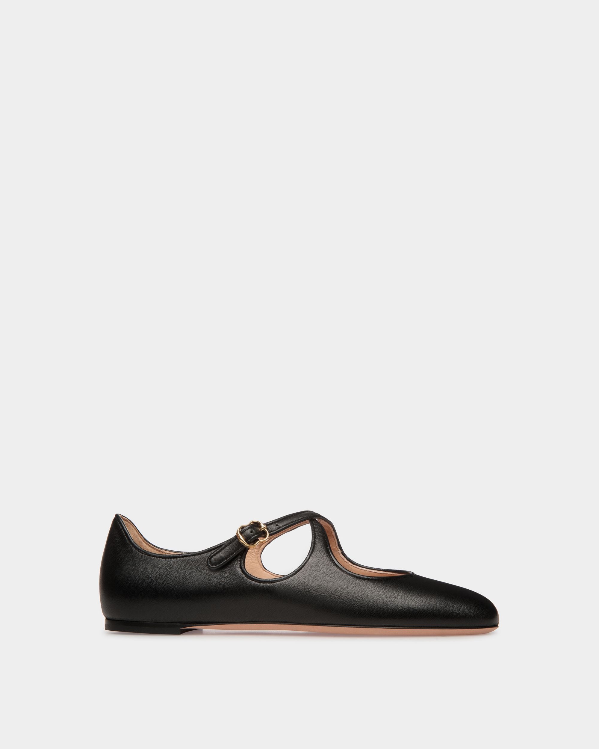 Zapato Plano Ballyrina De Napa Negra - Mujer - Bally - 01