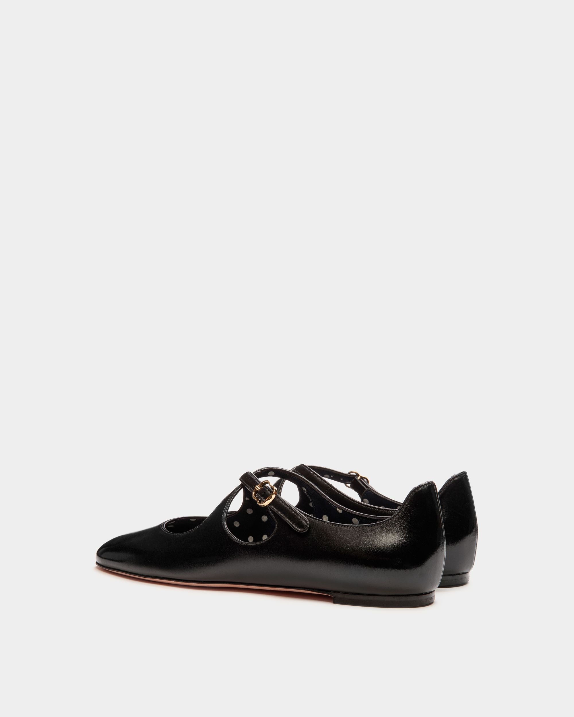 Ballyrina Flat in Black Leather - Women's - Bally - 03
