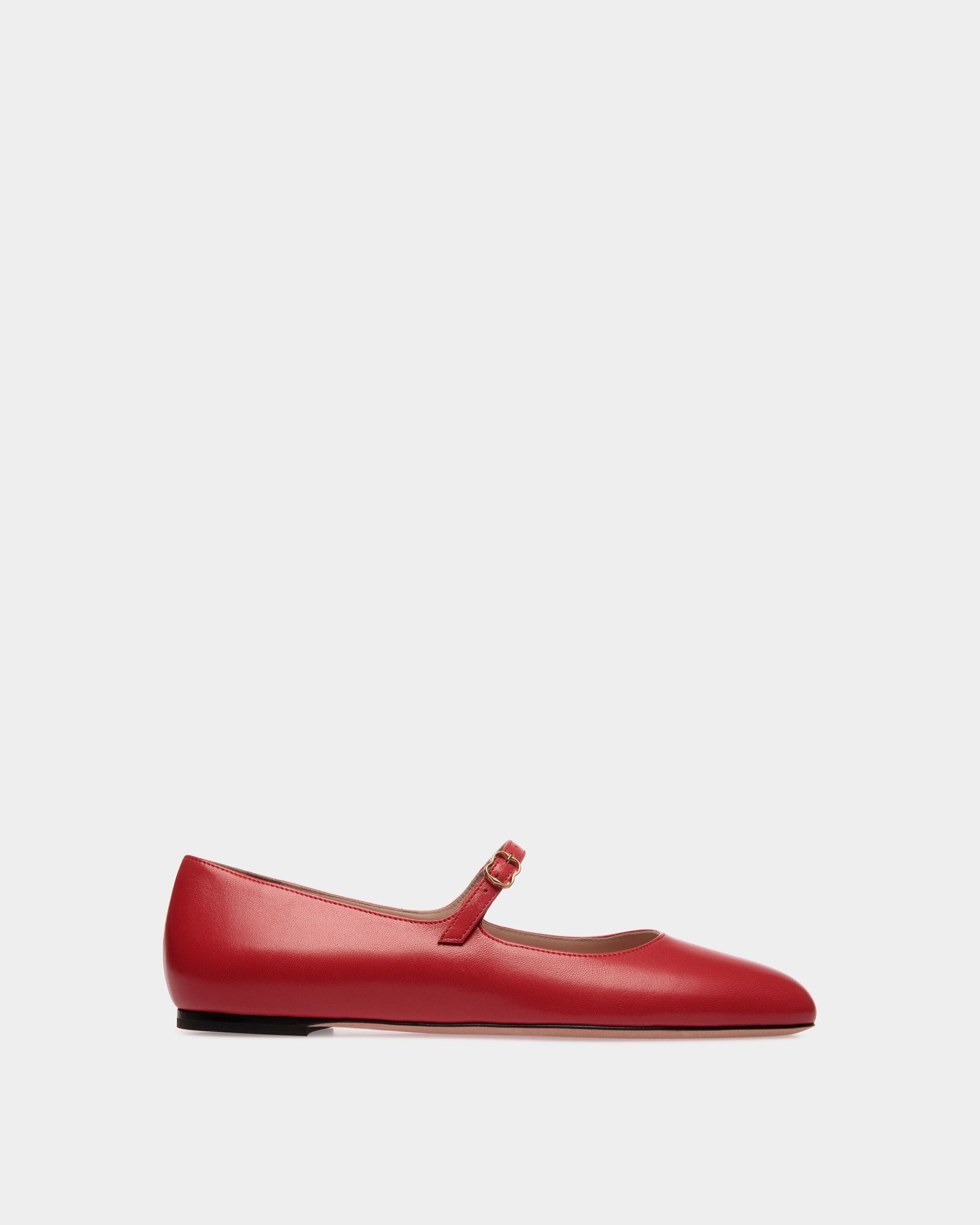 Zapato Plano Ballyrina De Piel Candy Red - Mujer - Bally - 01