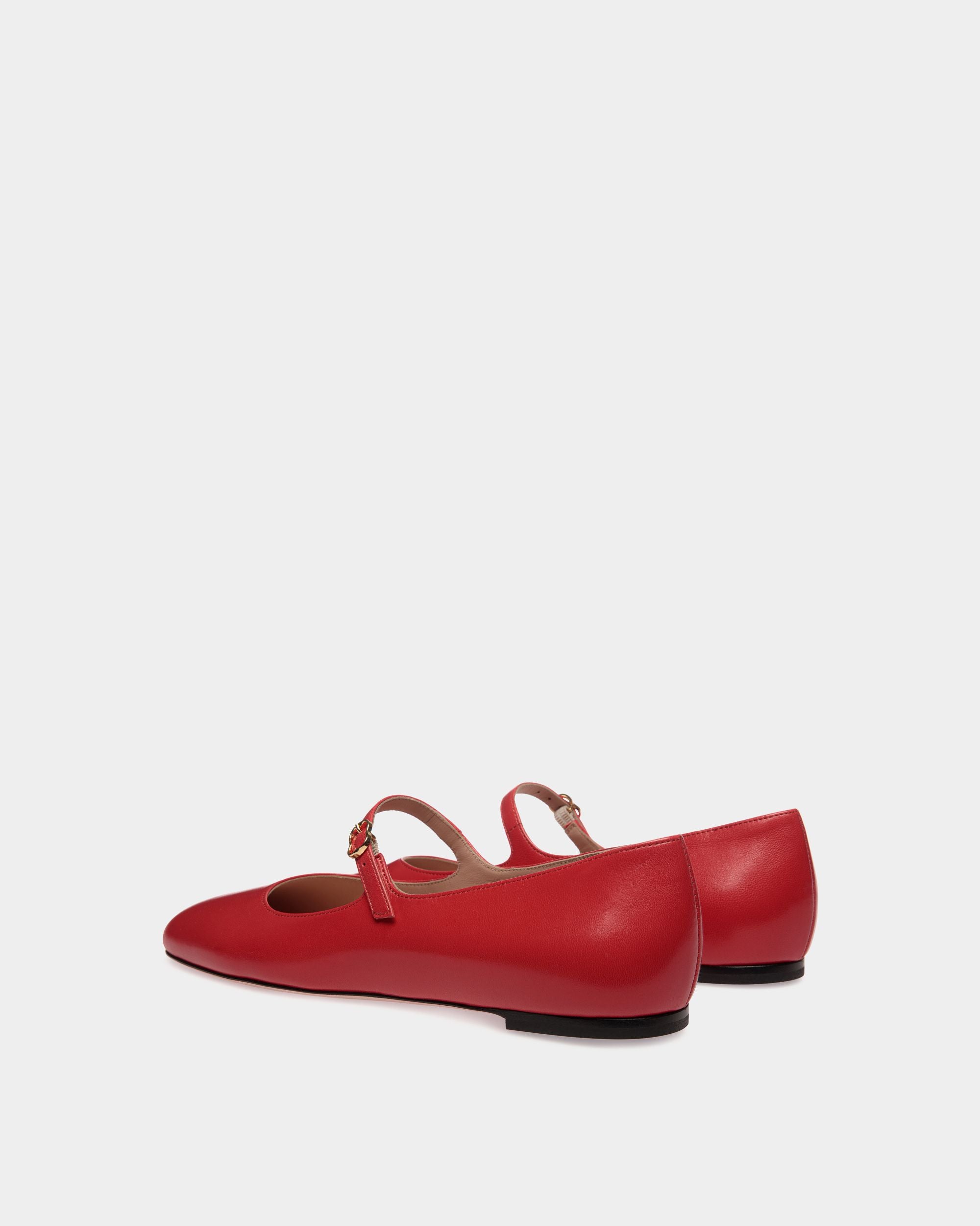 Zapato Plano Ballyrina De Piel Candy Red - Mujer - Bally - 03
