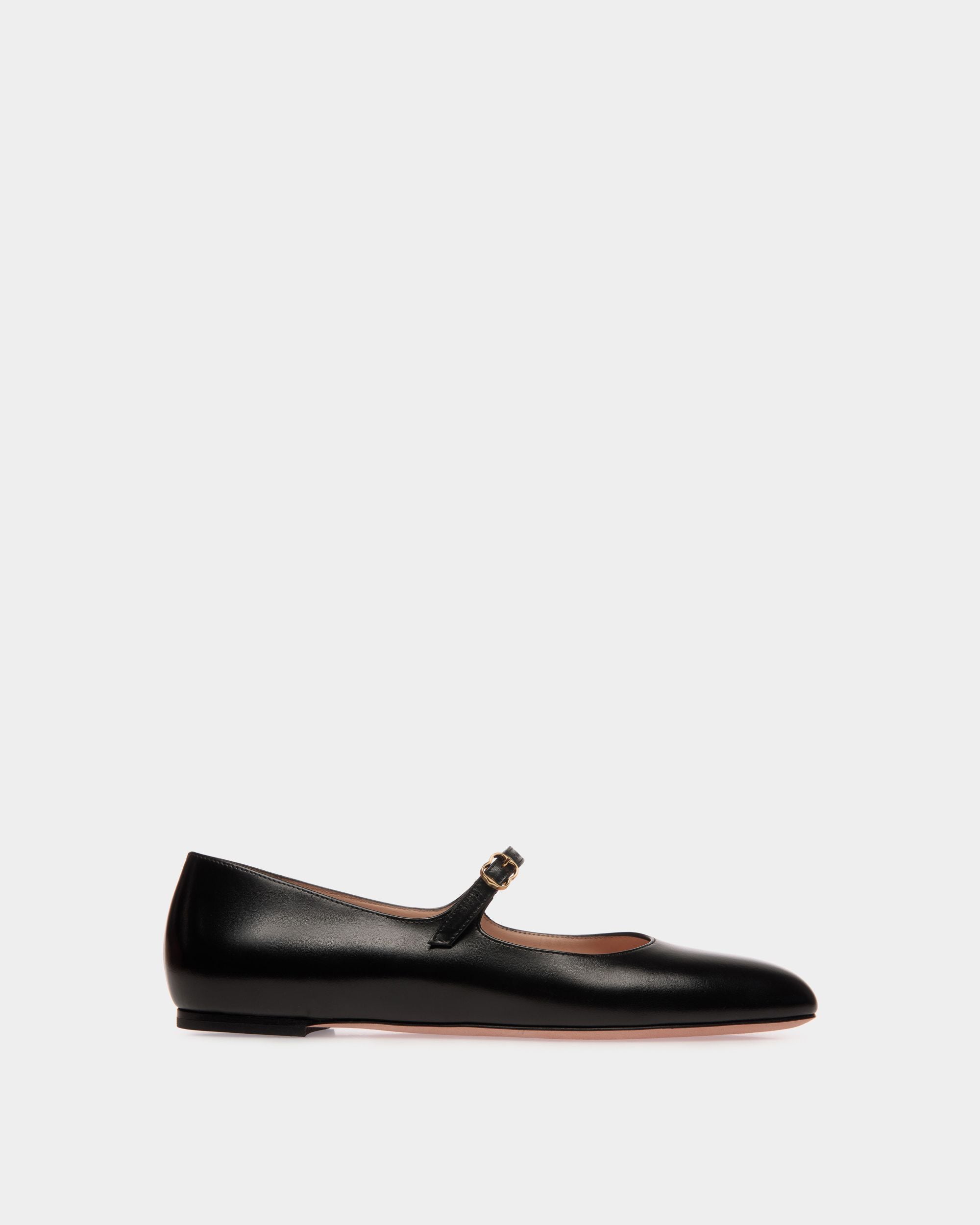 Ballyrina Flat In Black Leather - Mujer - Bally - 01