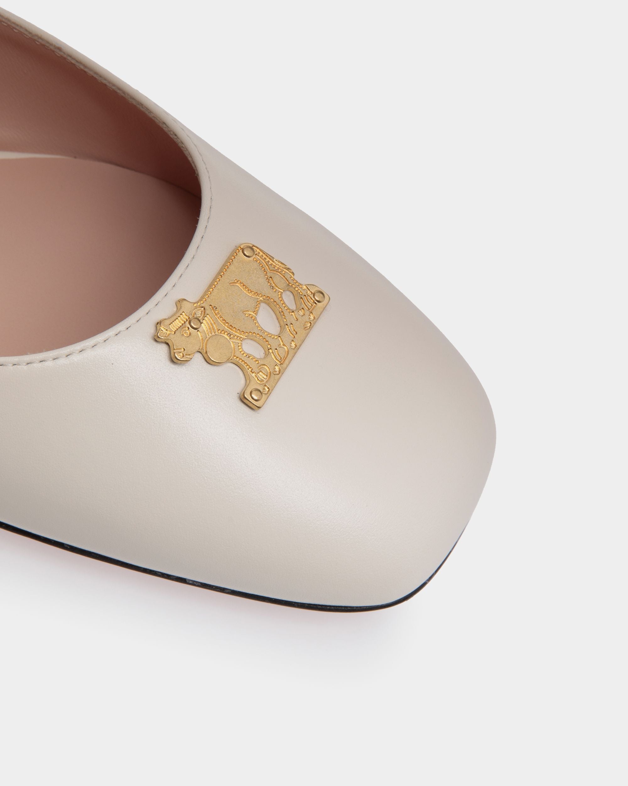 Ballyrina Mary-Jane Flat In White Leather - Women's - Bally - 06