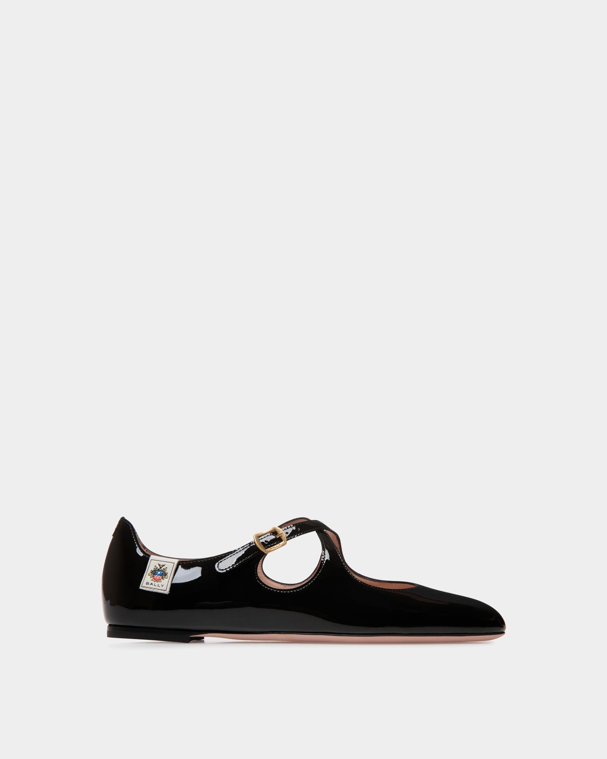 Zapato Plano Ballyrina De Charol Negro - Mujer - Bally - 01