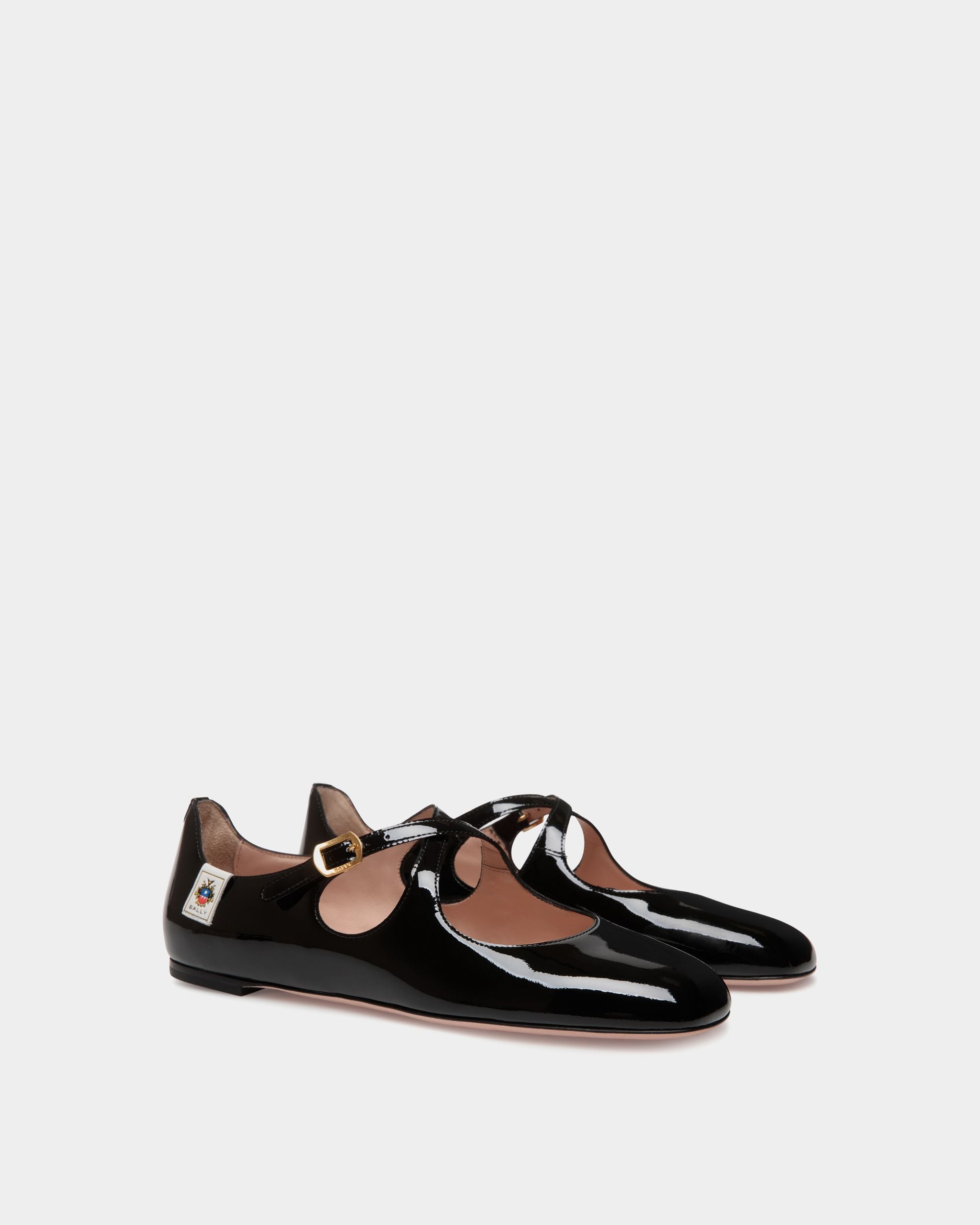 Zapato Plano Ballyrina De Charol Negro - Mujer - Bally - 02