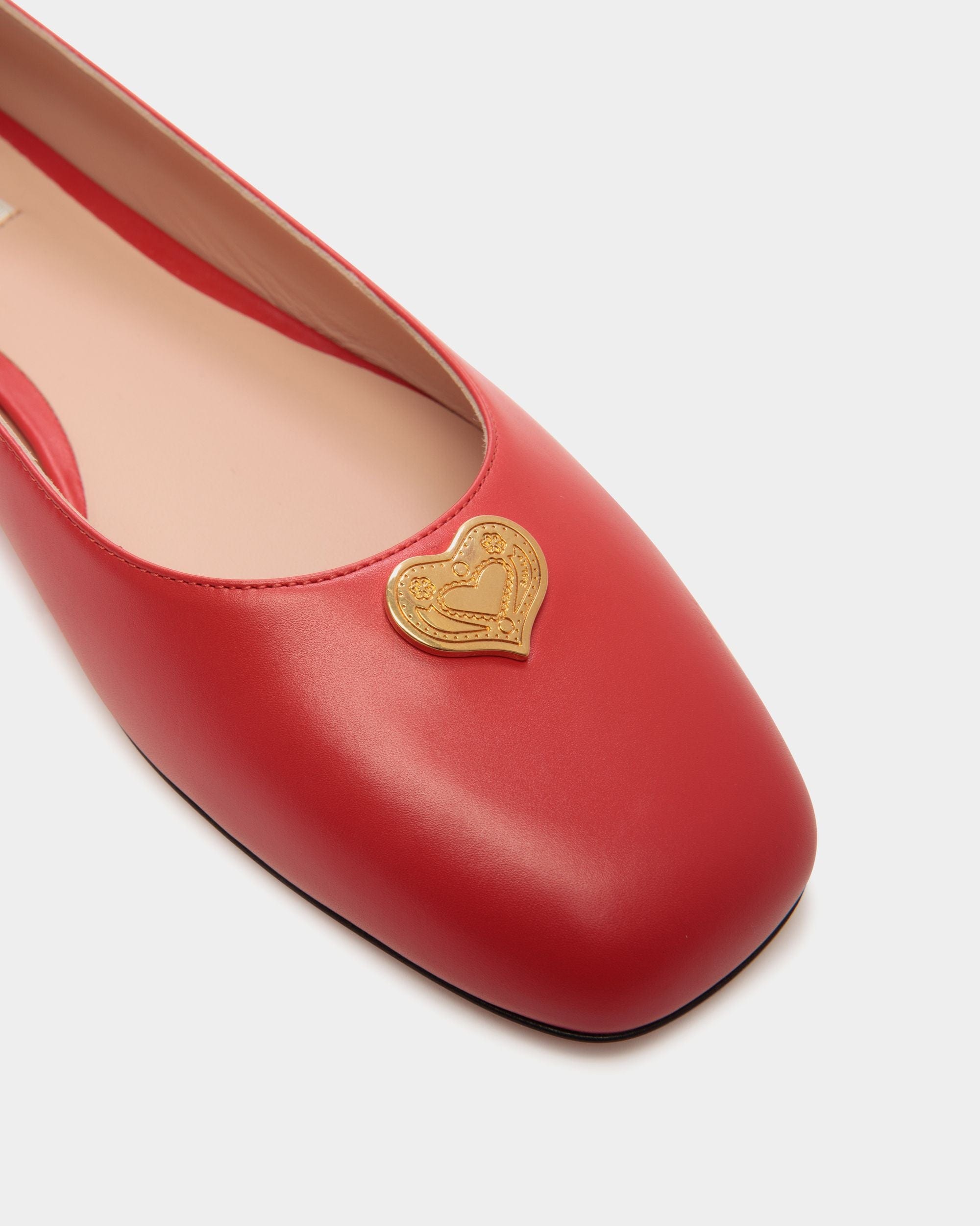 Zapatos Planos De Piel Color Rojo Ballyrina - Mujer - Bally - 05