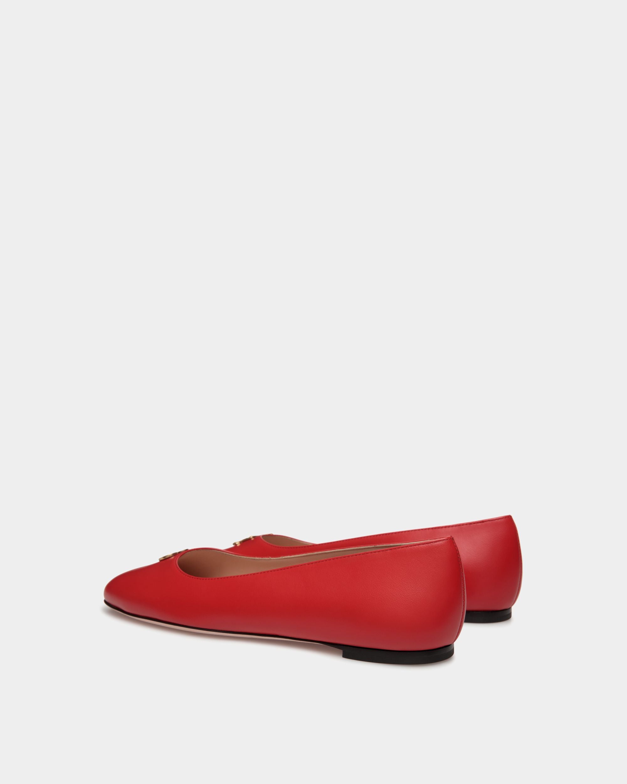 Zapato Plano Estilo Merceditas Ballyrina De Piel Roja - Mujer - Bally - 03
