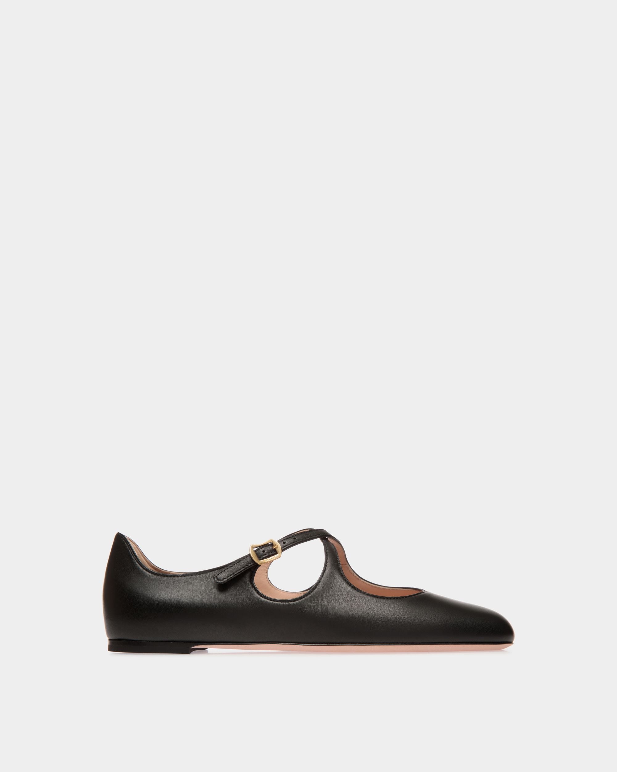 Zapato Plano Ballyrina De Piel Negra - Mujer - Bally - 01