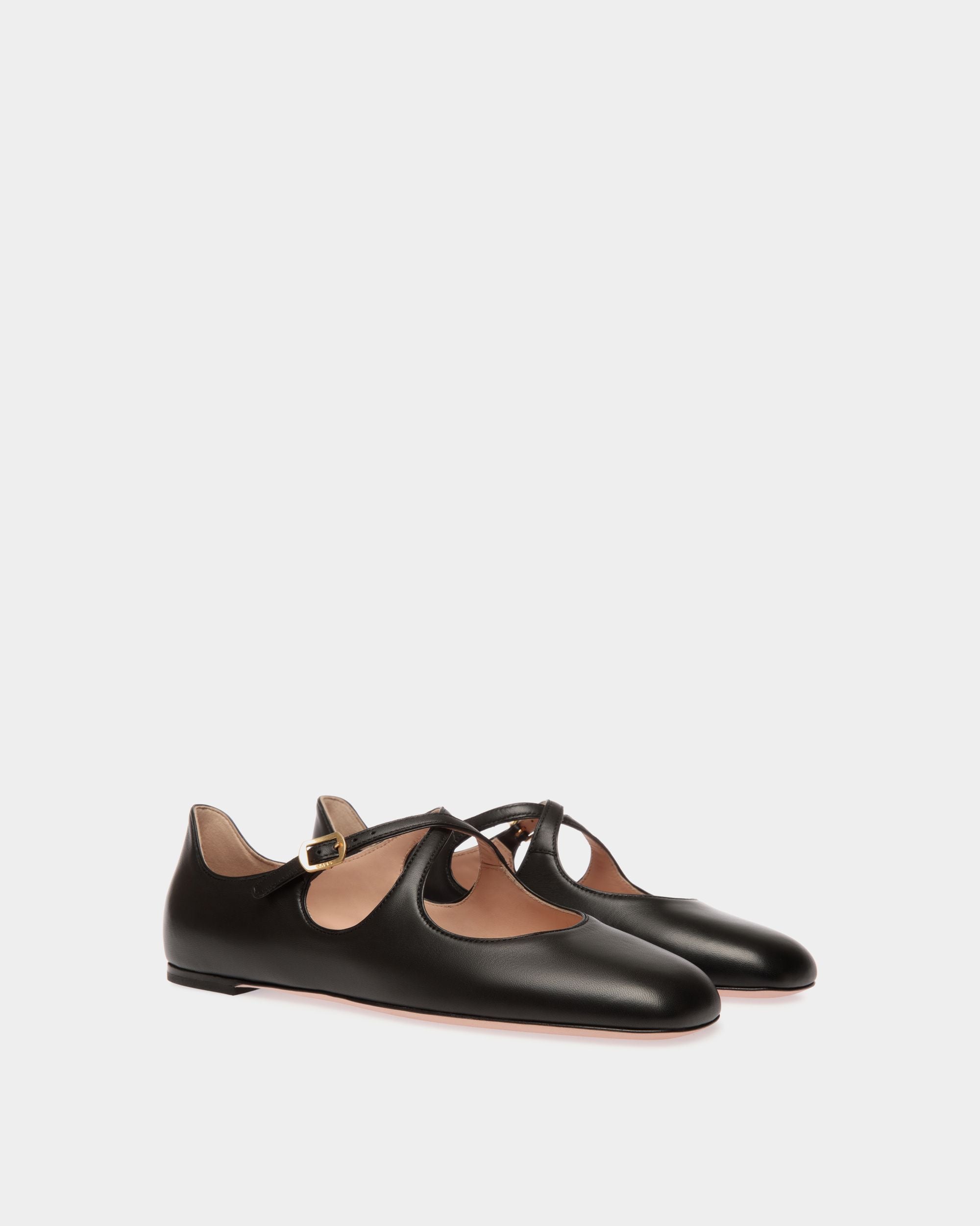 Zapato Plano Ballyrina De Piel Negra - Mujer - Bally - 03