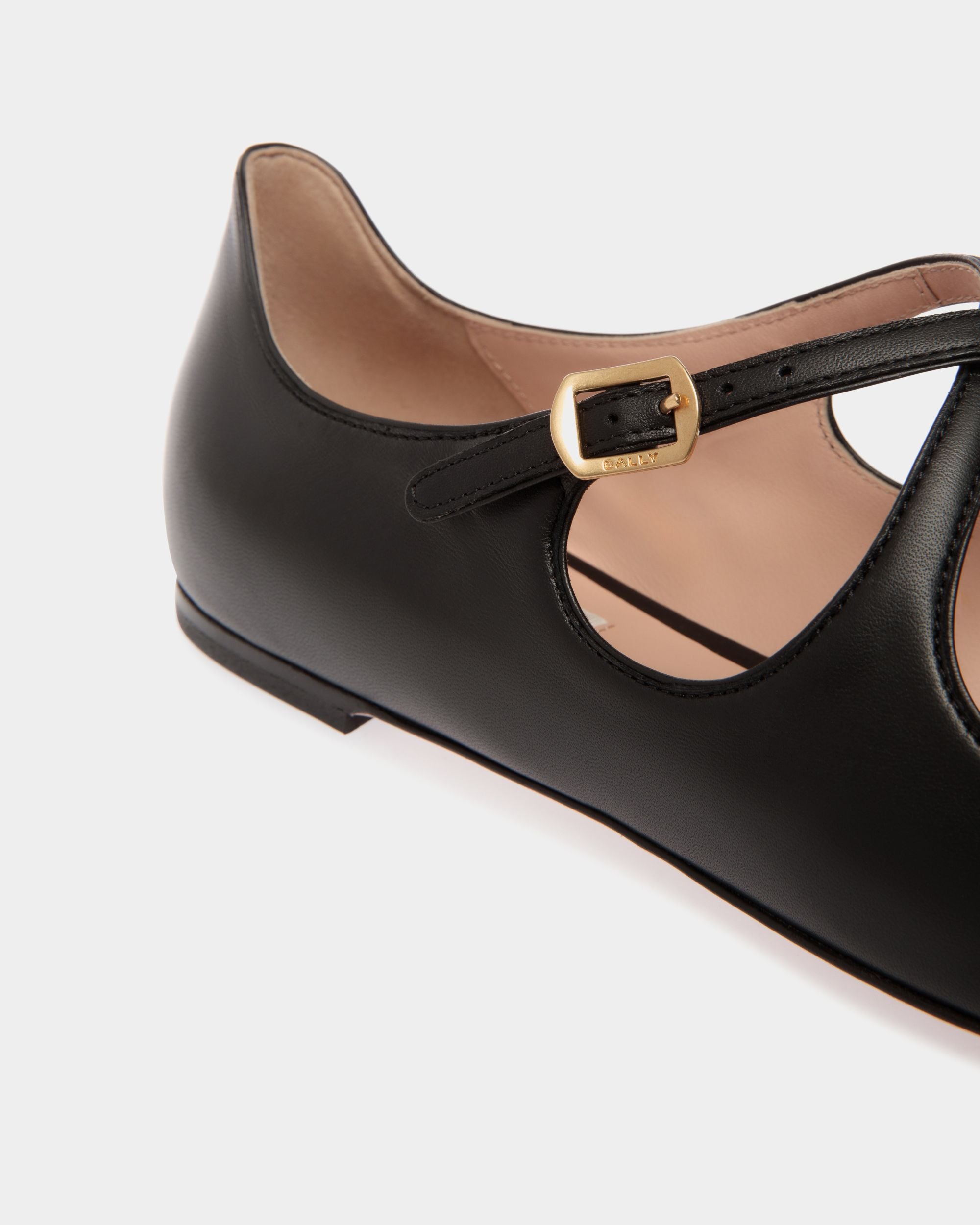 Zapato Plano Ballyrina De Piel Negra - Mujer - Bally - 06