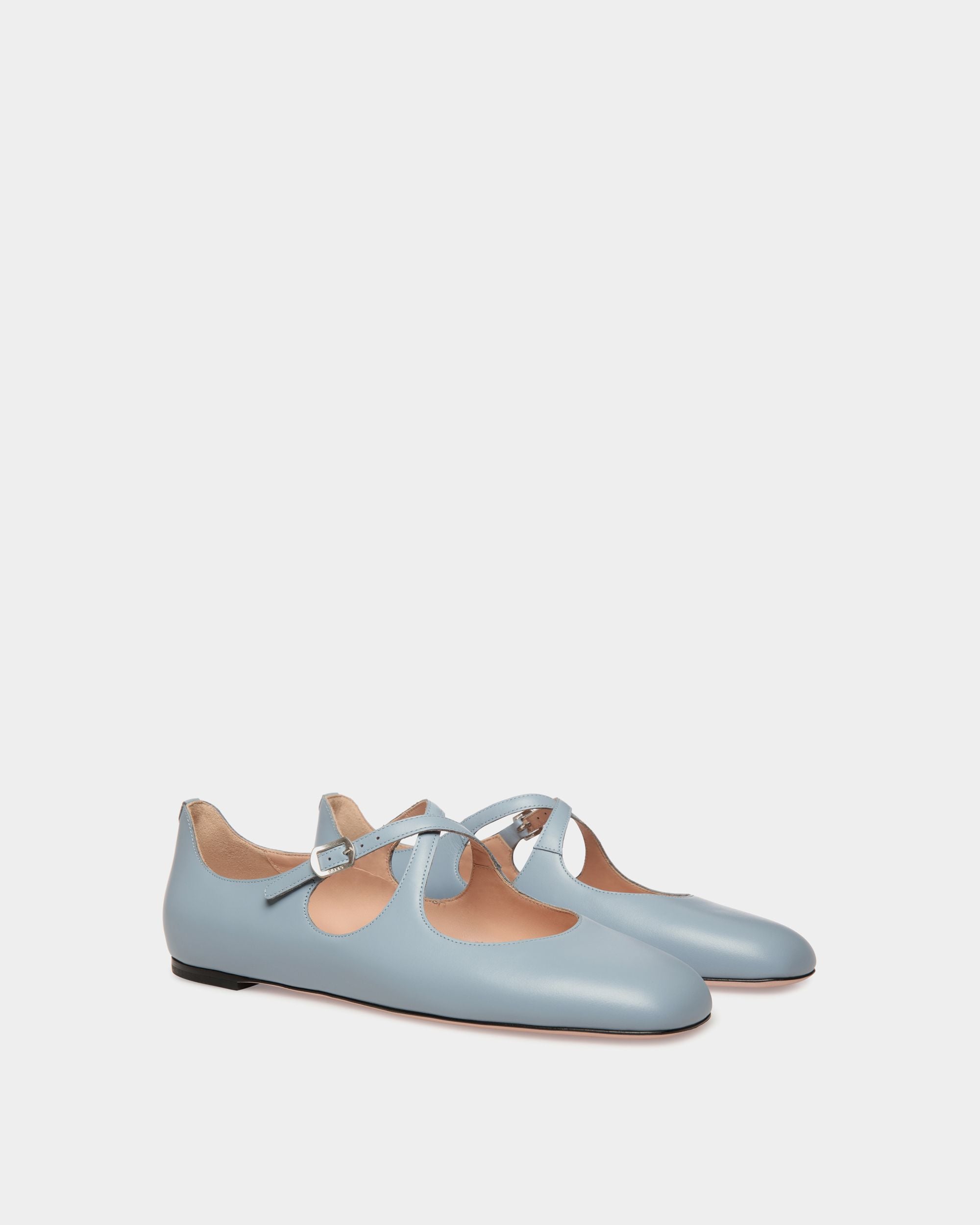 Zapato Plano Ballyrina De Piel Light Blue - Mujer - Bally - 03