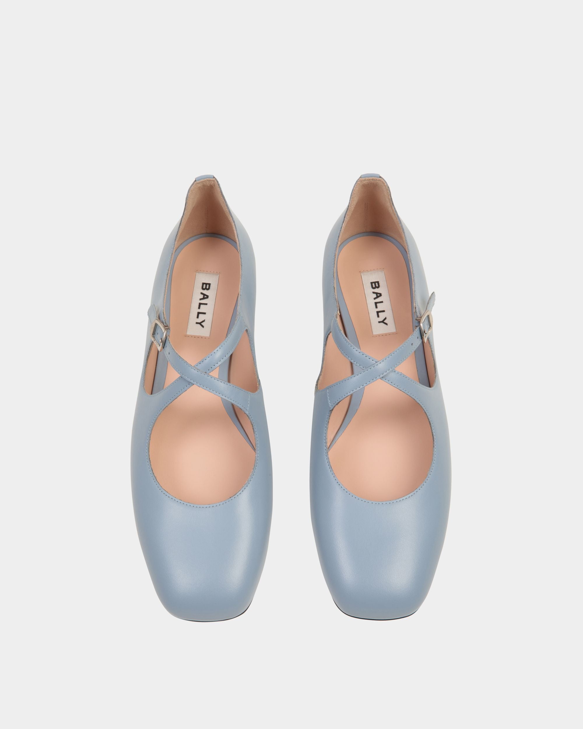 Zapato Plano Ballyrina De Piel Light Blue - Mujer - Bally - 05