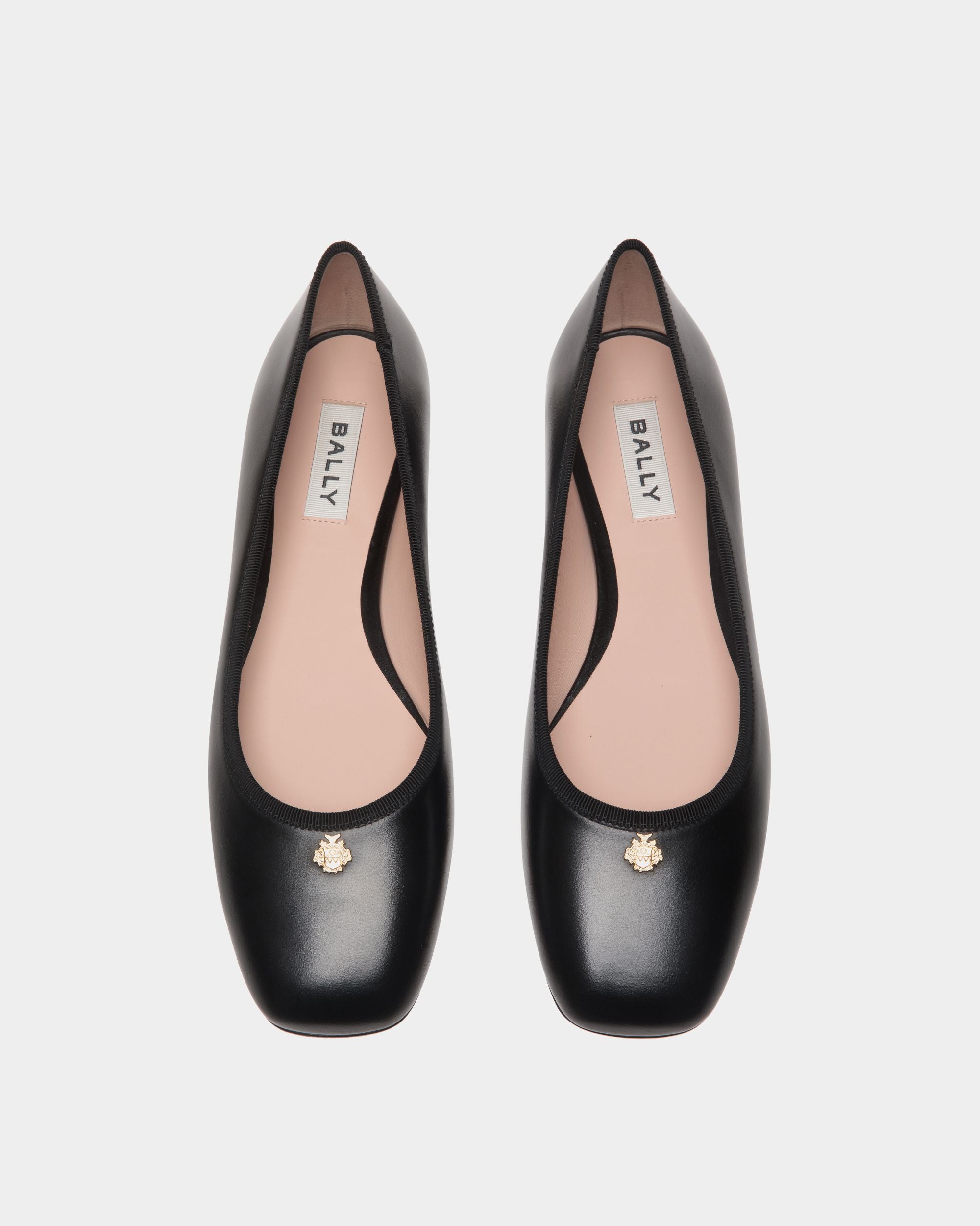 Ballyrina Flat in Black Leather - Mujer - Bally - 04