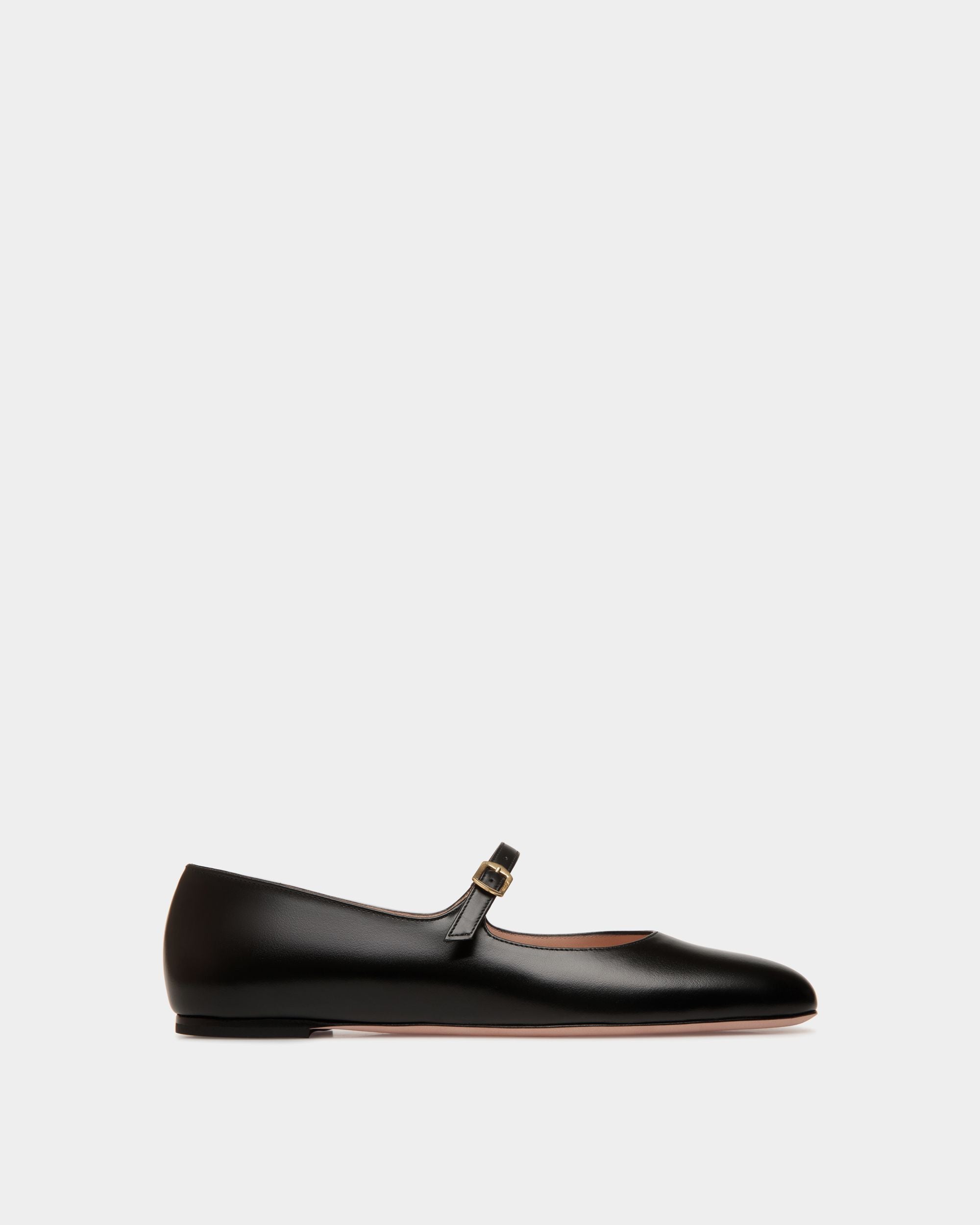 Zapato Plano Ballyrina De Piel Negra - Mujer - Bally - 01