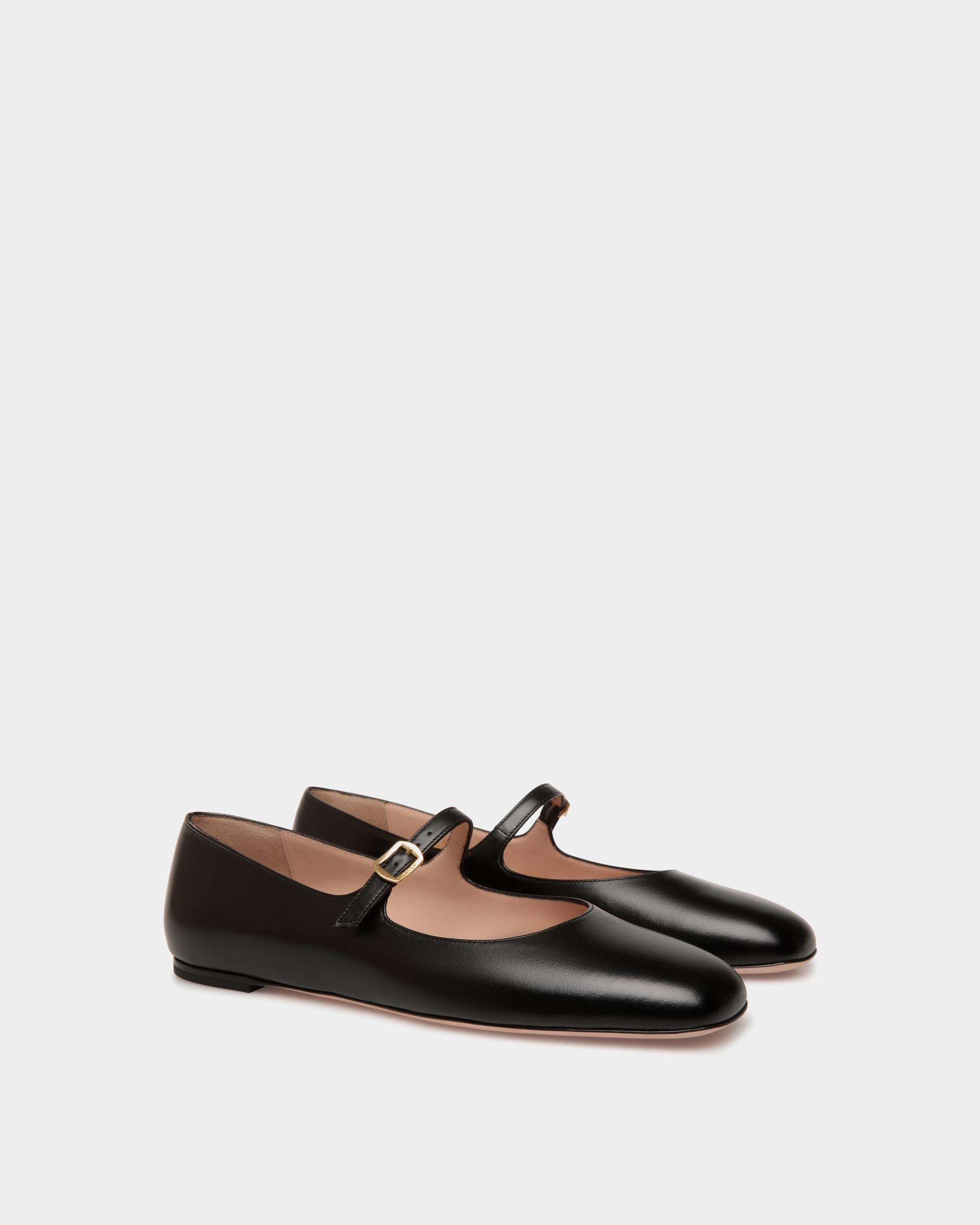 Zapato Plano Ballyrina De Piel Negra - Mujer - Bally - 03