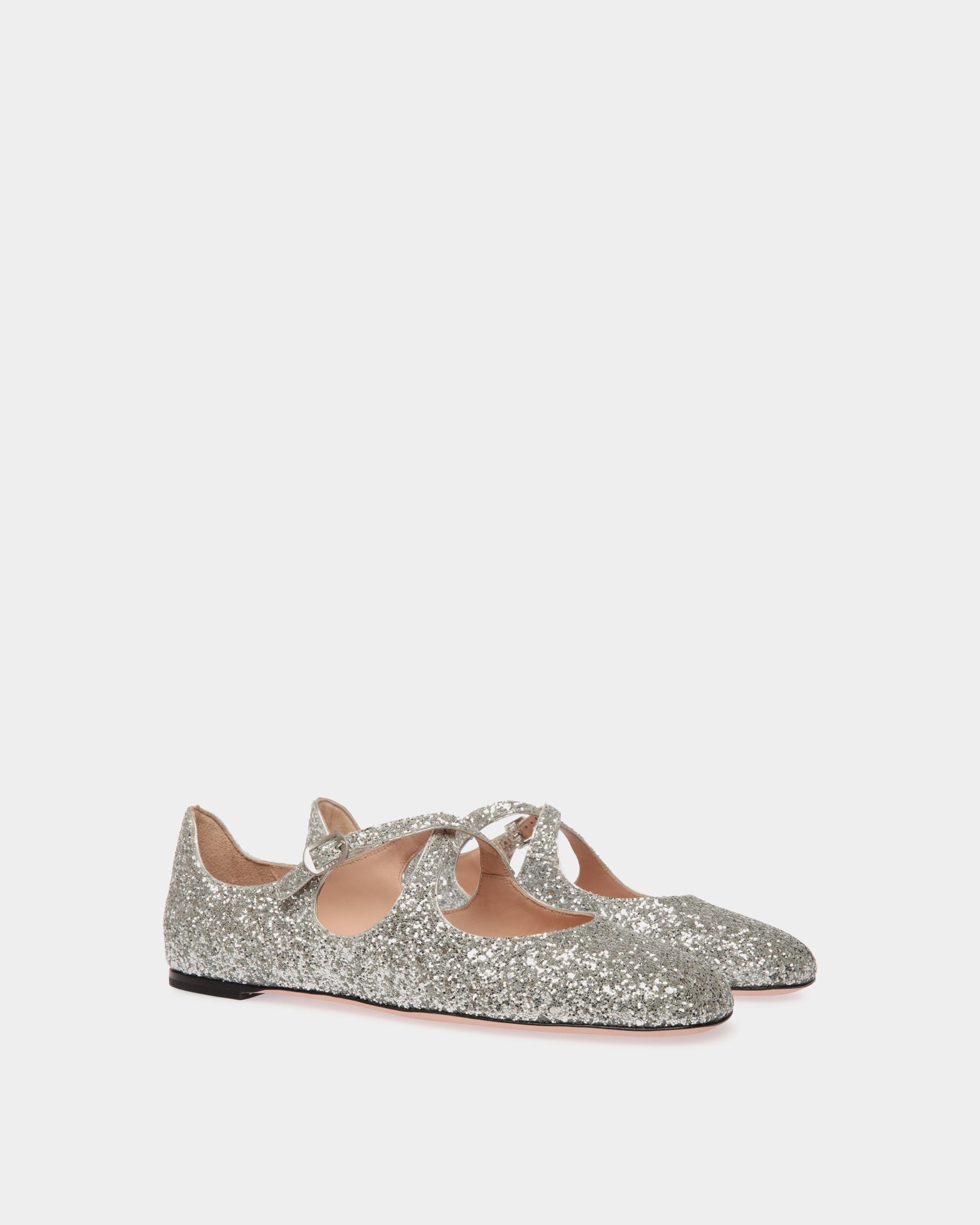 Zapato Plano Ballyrina Con Purpurina Plateada - Mujer - Bally - 03