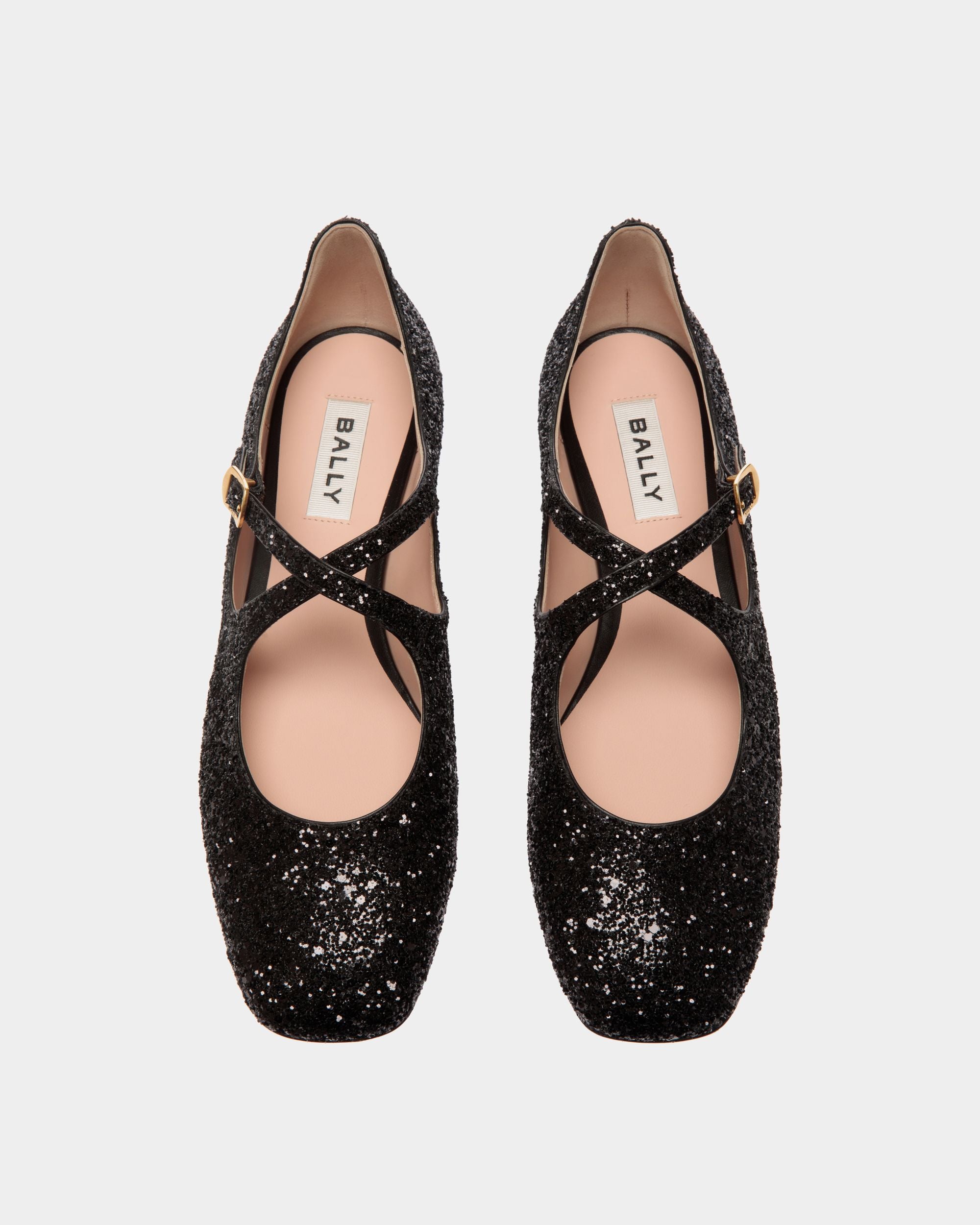 Zapato Plano Ballyrina Con Purpurina Negra - Mujer - Bally - 04